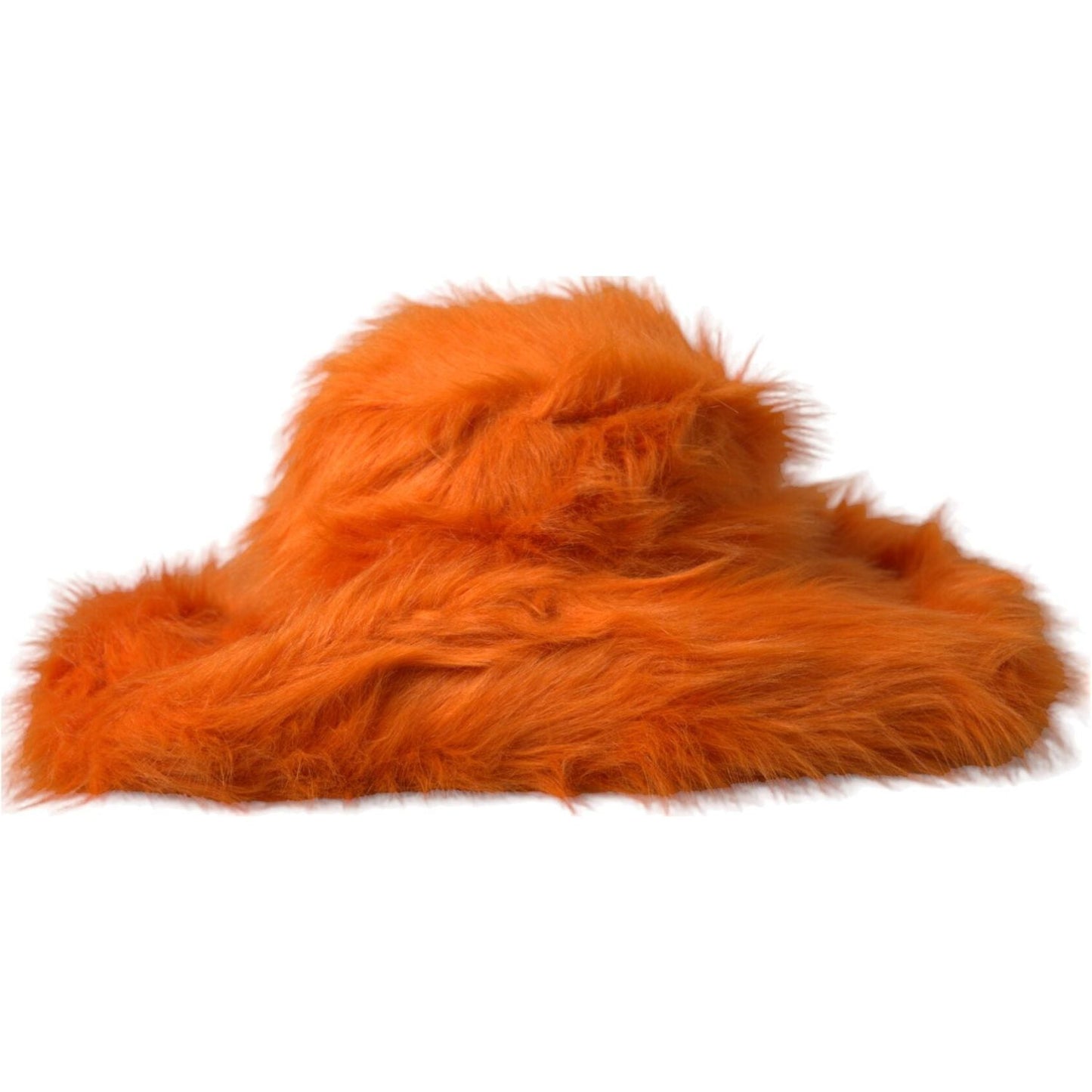 Dolce & Gabbana Orange Faux Fur Polyester Fedora Hat Dolce & Gabbana Chocolate