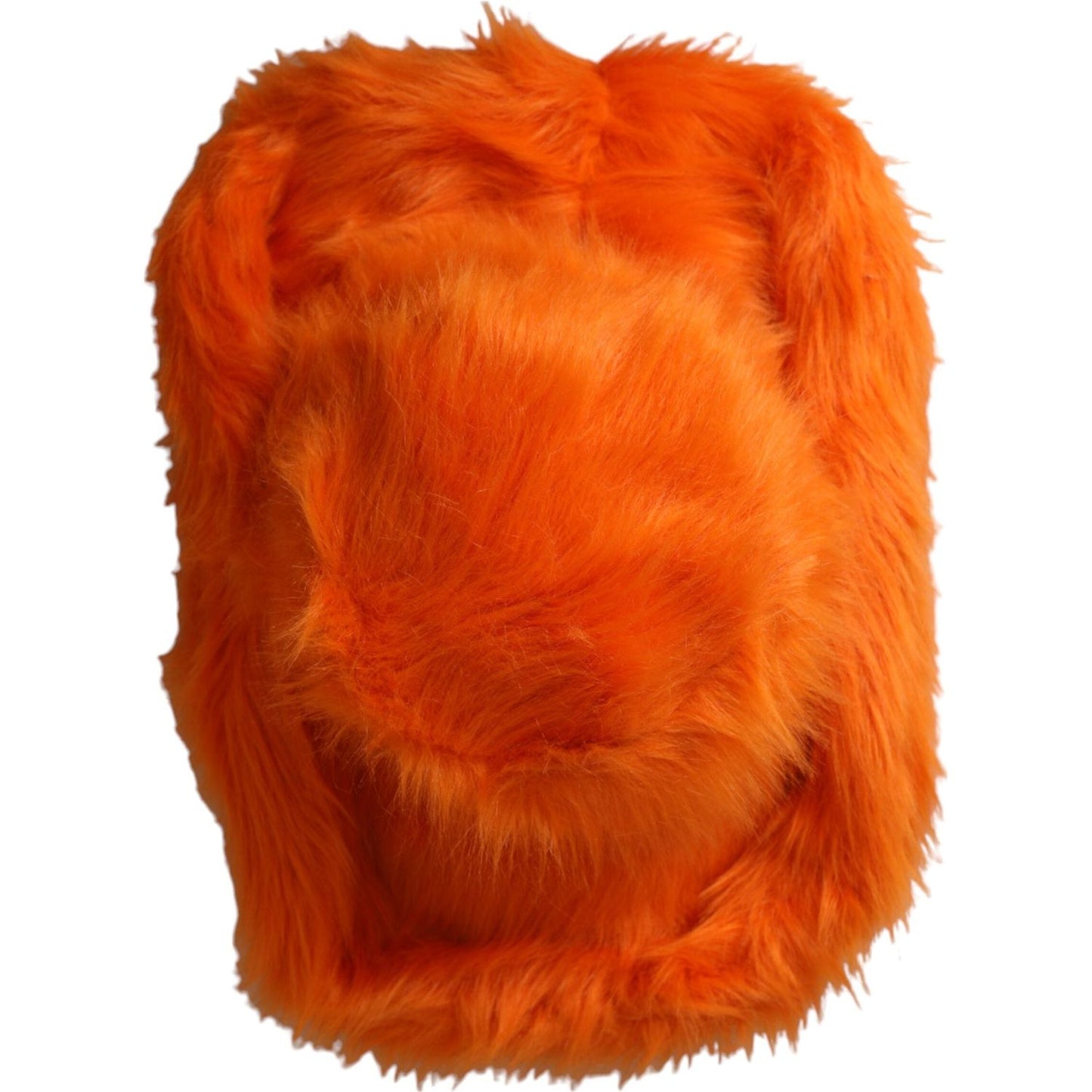 Dolce & Gabbana Orange Faux Fur Polyester Fedora Hat Dolce & Gabbana Firebrick
