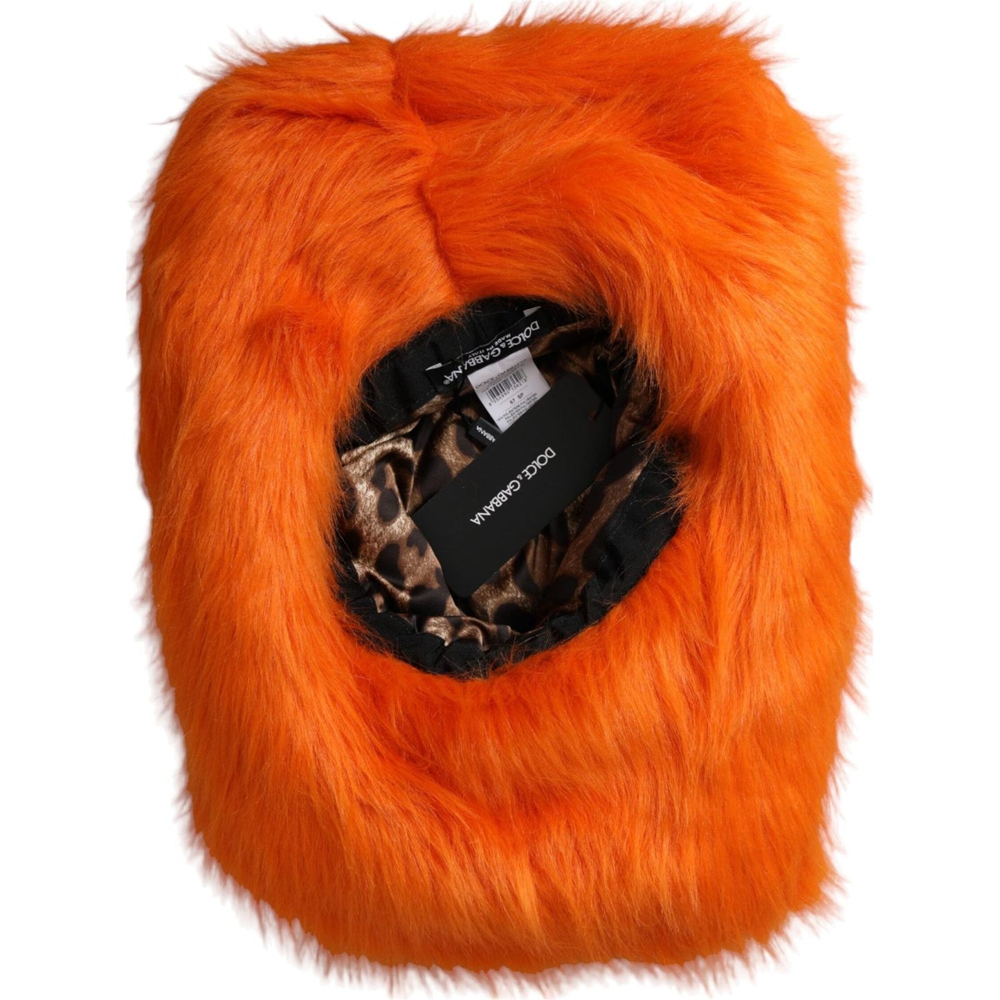 Dolce & Gabbana Orange Faux Fur Polyester Fedora Hat Dolce & Gabbana Chocolate