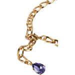 Dolce & Gabbana Gold Brass Crystal Purple Pink Pearl Pendants Necklace Necklace