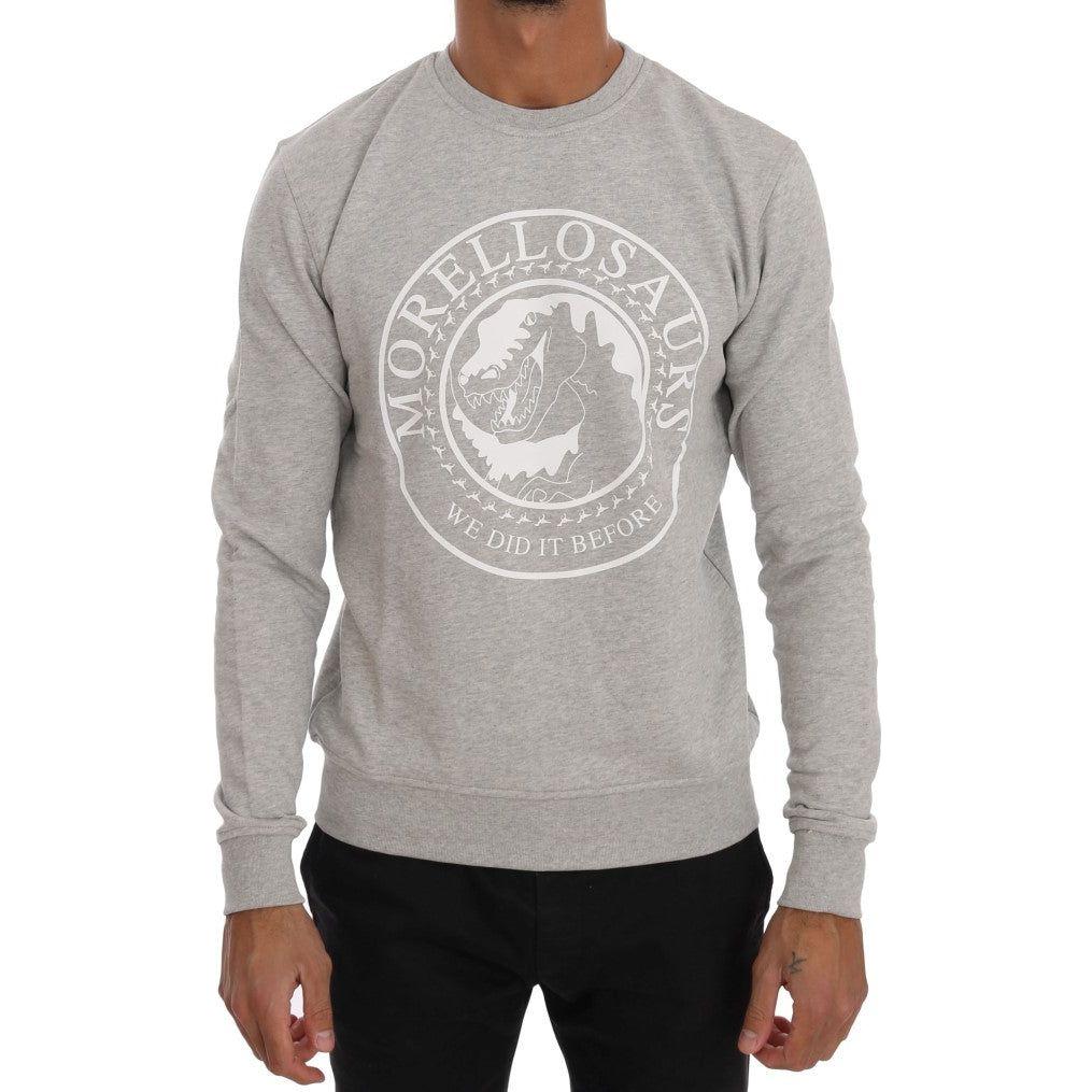 Frankie Morello Chic Morellosaurs Crewneck Cotton Sweater Frankie Morello Dark Gray