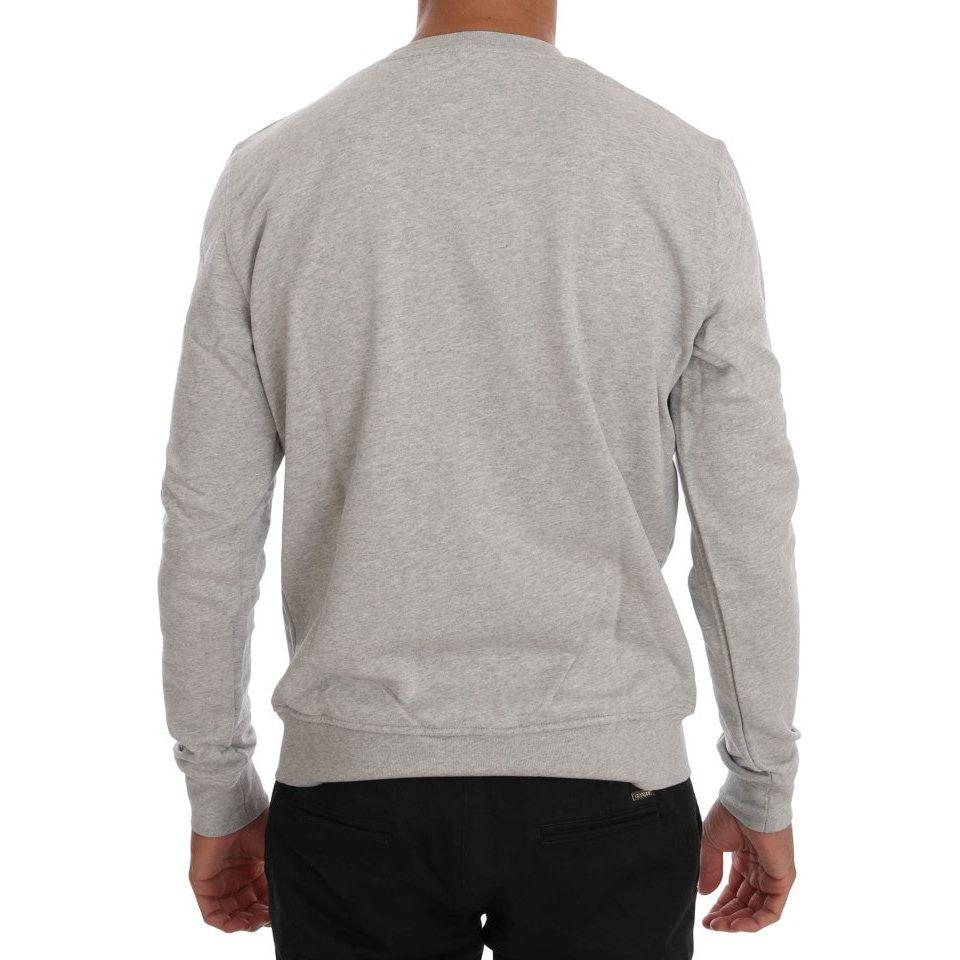 Frankie Morello Chic Morellosaurs Crewneck Cotton Sweater Frankie Morello Dark Gray