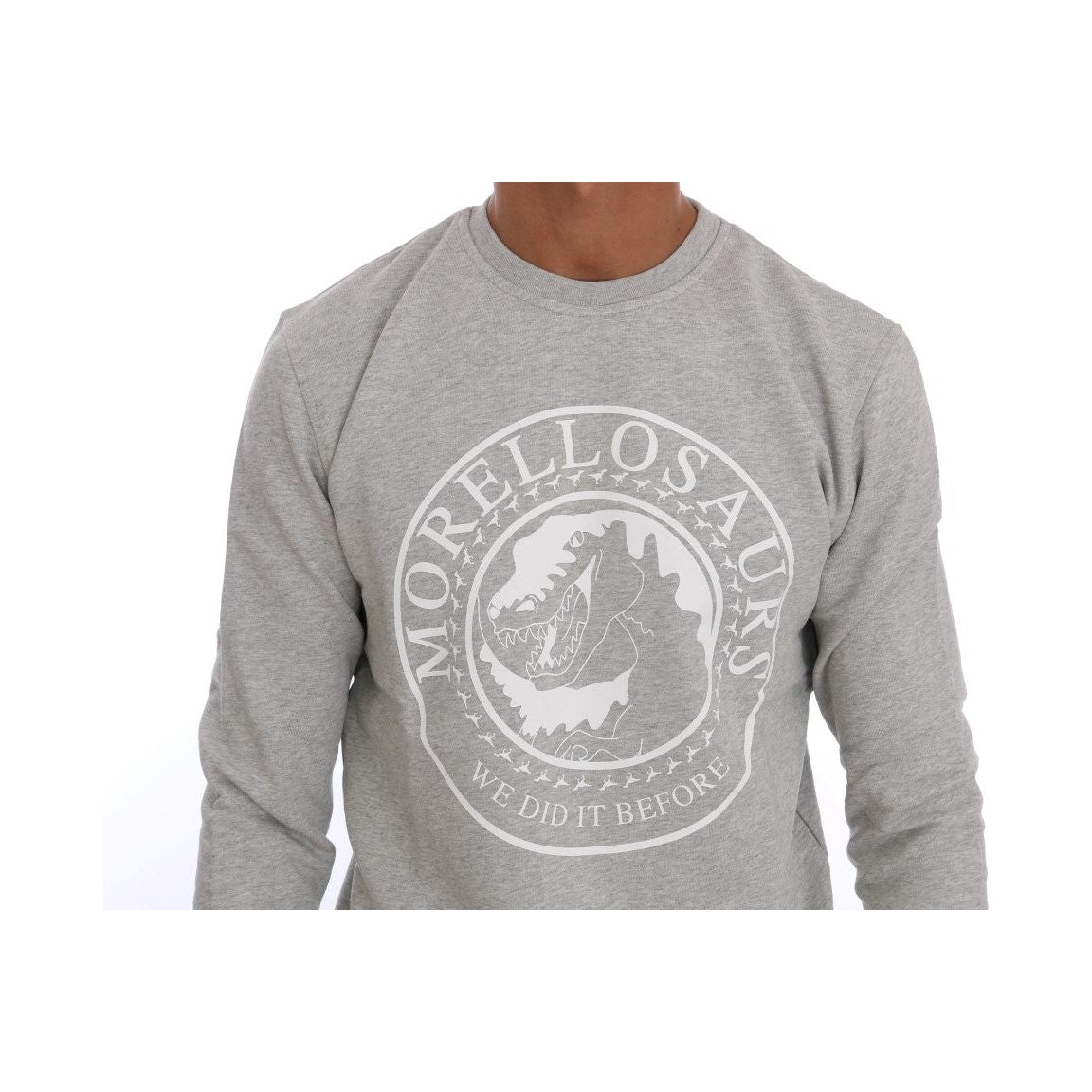 Frankie Morello Chic Morellosaurs Crewneck Cotton Sweater Frankie Morello Dark Gray