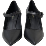 Dolce & Gabbana Black Leather Logo Heels Mary Janes Pumps Shoes LA10961-35.5