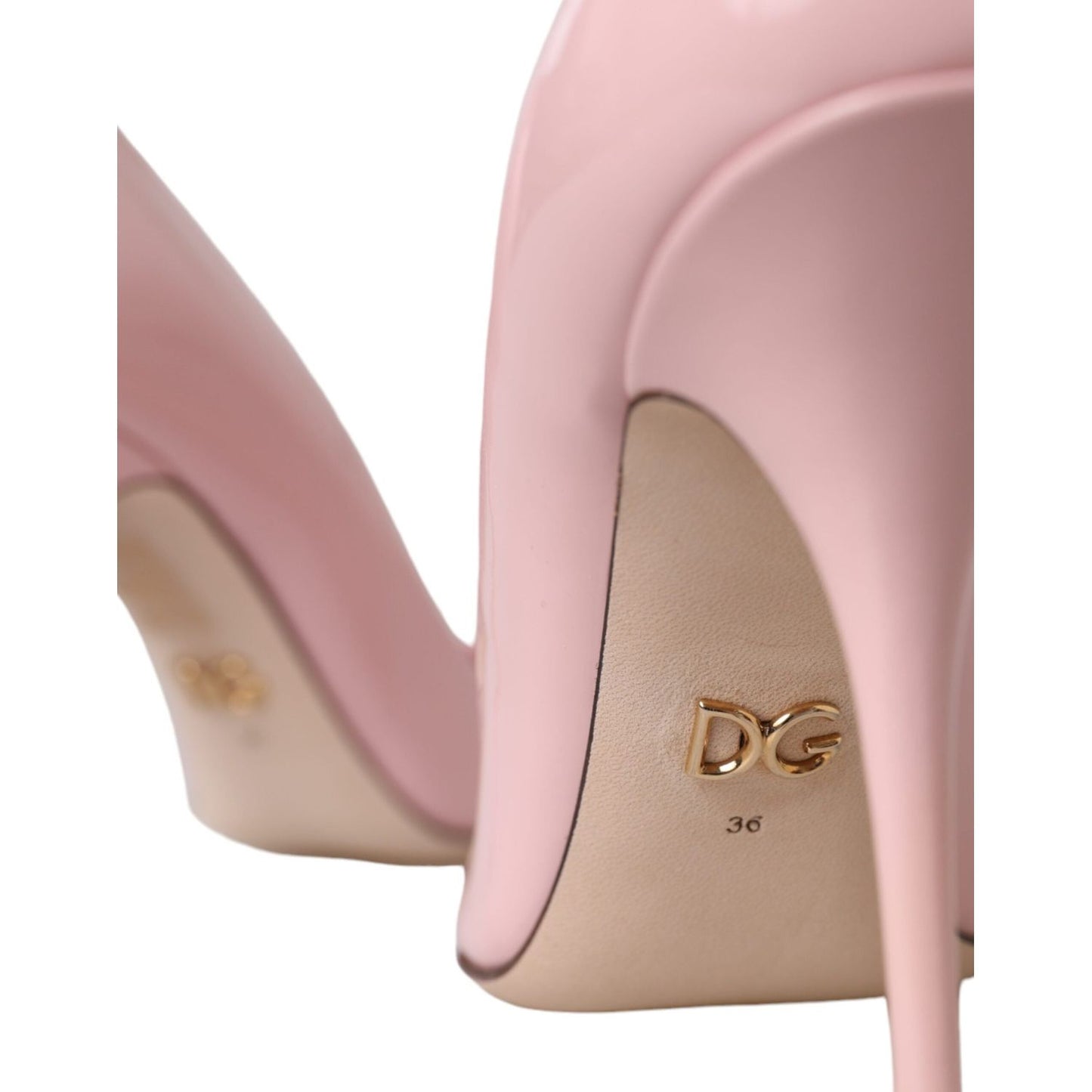 Dolce & Gabbana Light Pink Patent Leather Pumps Heels Shoes Dolce & Gabbana Rosy Brown