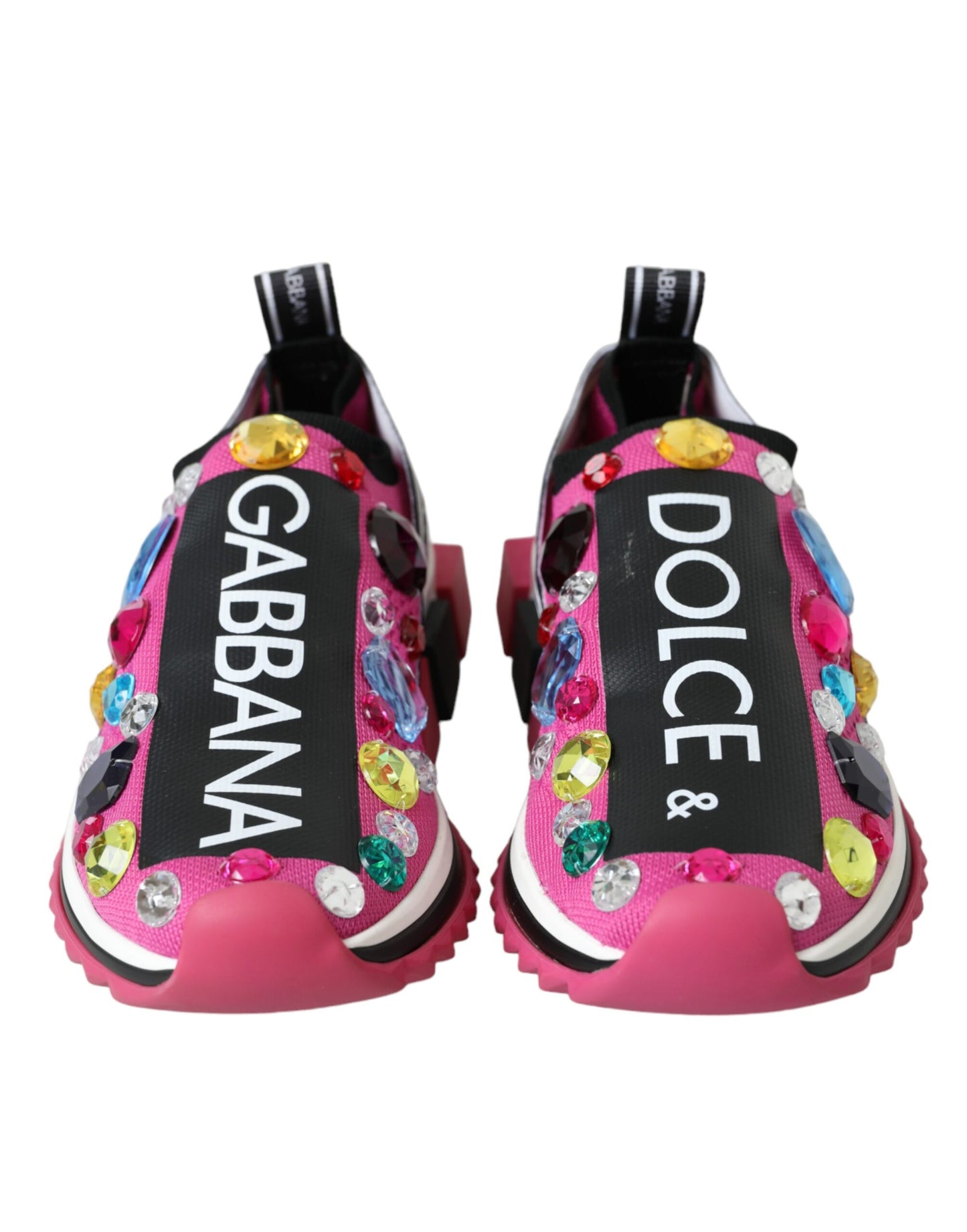 Dolce & Gabbana Pink Sorrento Crystals Sneakers Shoes Dolce & Gabbana Dark Slate Gray