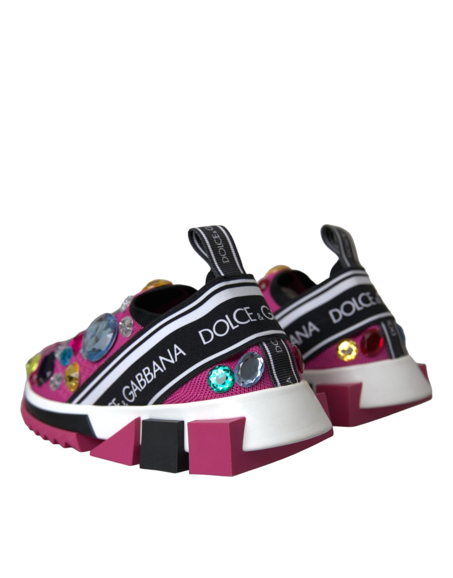 Dolce & Gabbana Pink Sorrento Crystals Sneakers Shoes Dolce & Gabbana Dark Slate Gray