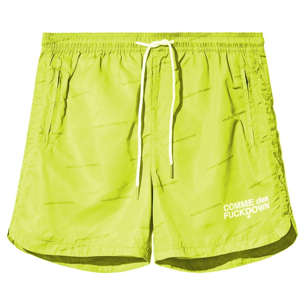 Comme Des Fuckdown Yellow Polyester Men Bermuda Short Comme Des Fuckdown Light Goldenrod