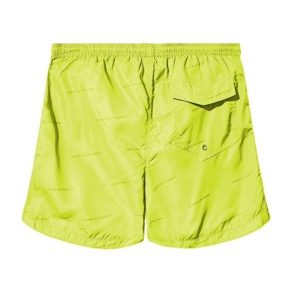 Comme Des Fuckdown Yellow Polyester Men Bermuda Short Comme Des Fuckdown Light Goldenrod