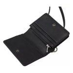 Dolce & Gabbana Black Leather Bifold Shoulder Sling Women Wallet BAG1061