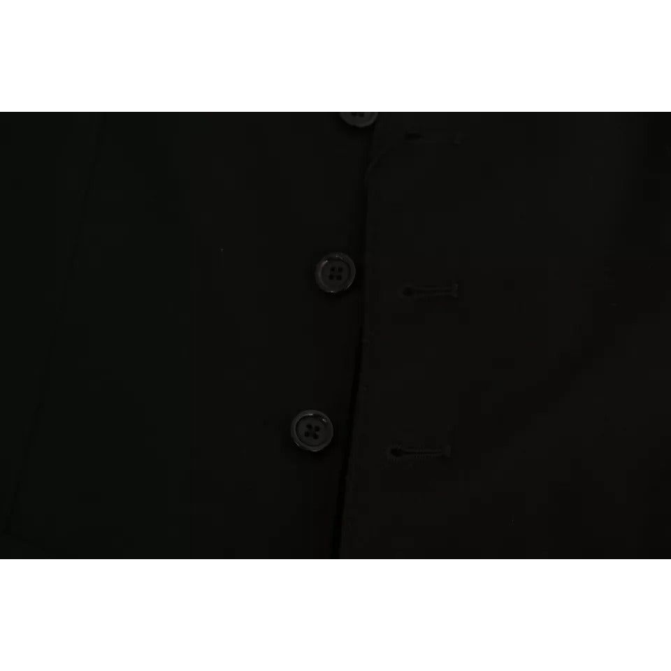 Dolce & Gabbana Black Solid STAFF Slim Fit Waistcoat Vest TSH4069-44