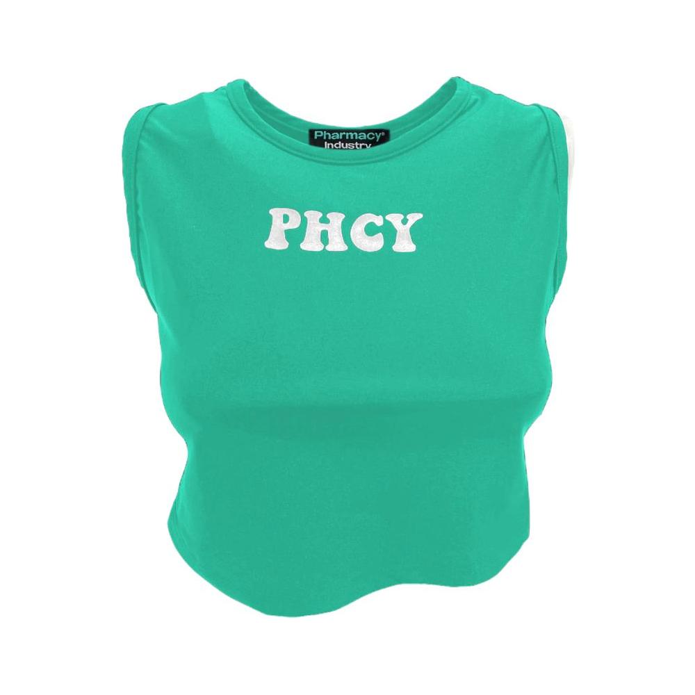 Pharmacy Industry Sleeveless Lycra Logo Print Top – Emerald Green Pharmacy Industry Light Sea Green