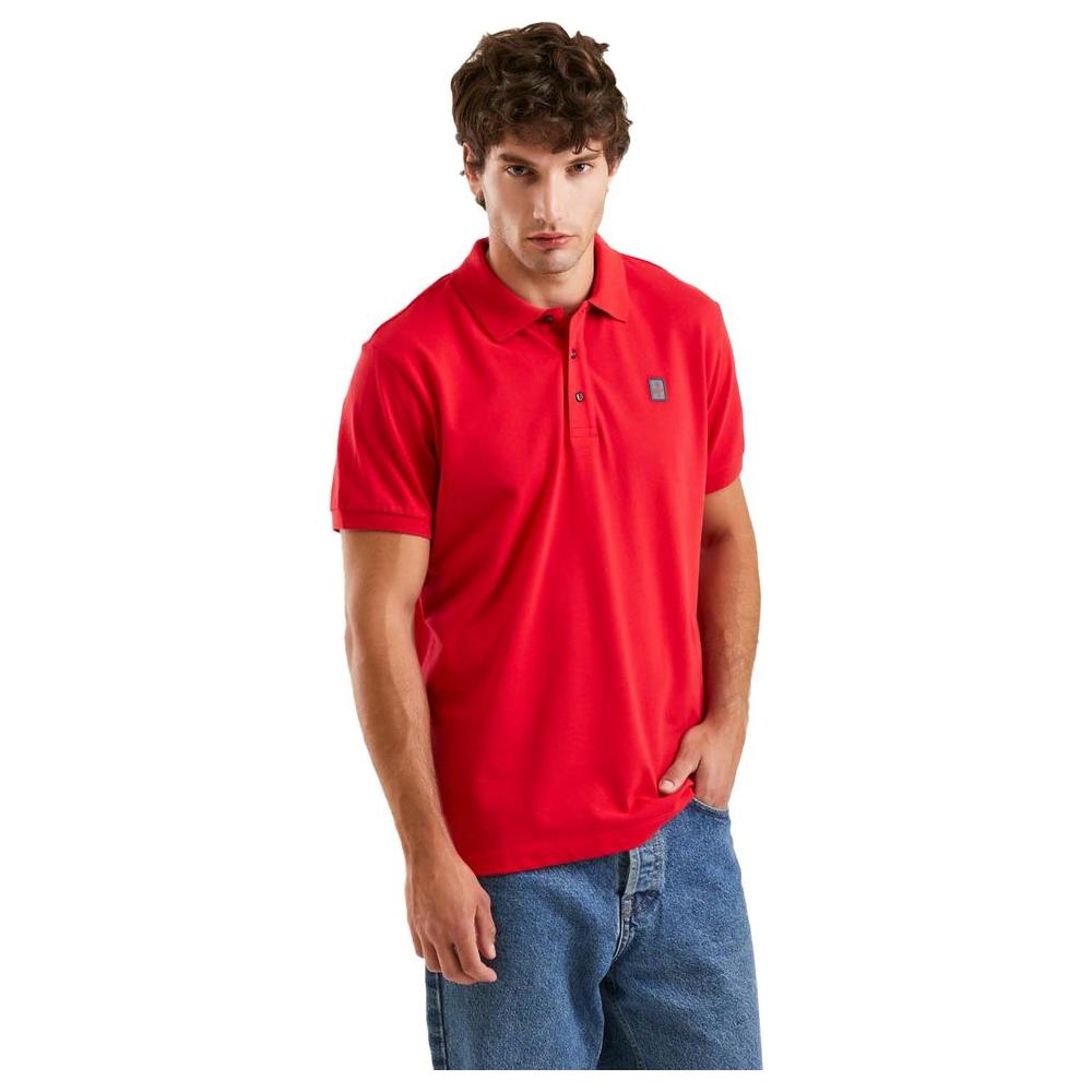 Refrigiwear Crimson Cotton Polo with Signature Emblem Refrigiwear Dark Slate Gray