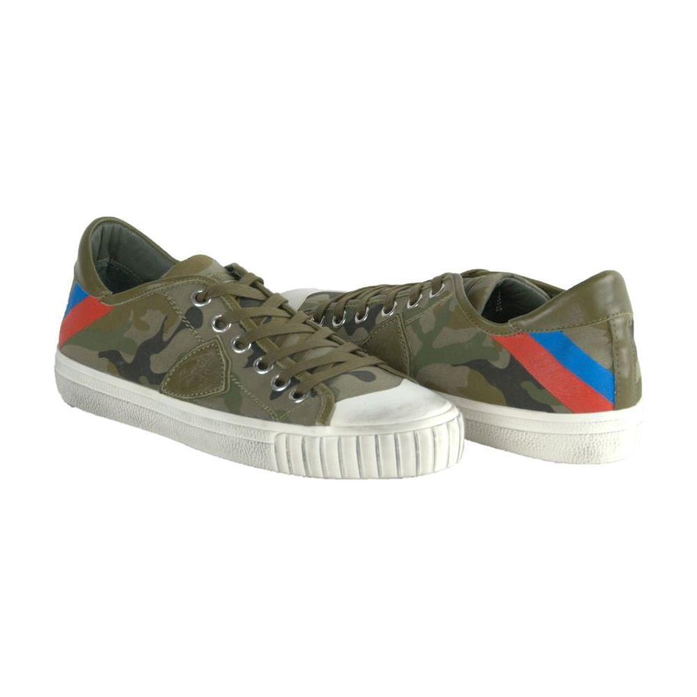Philippe Model Green Leather Men Sneaker Philippe Model Dim Gray
