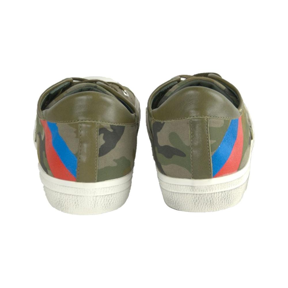 Philippe Model Green Leather Men Sneaker Philippe Model Dim Gray