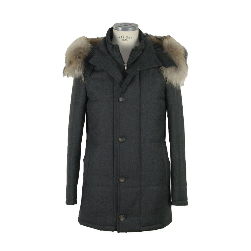 Made in Italy Elegant Italian Wool-Cashmere Blend Jacket Made in Italy Dark Slate Gray