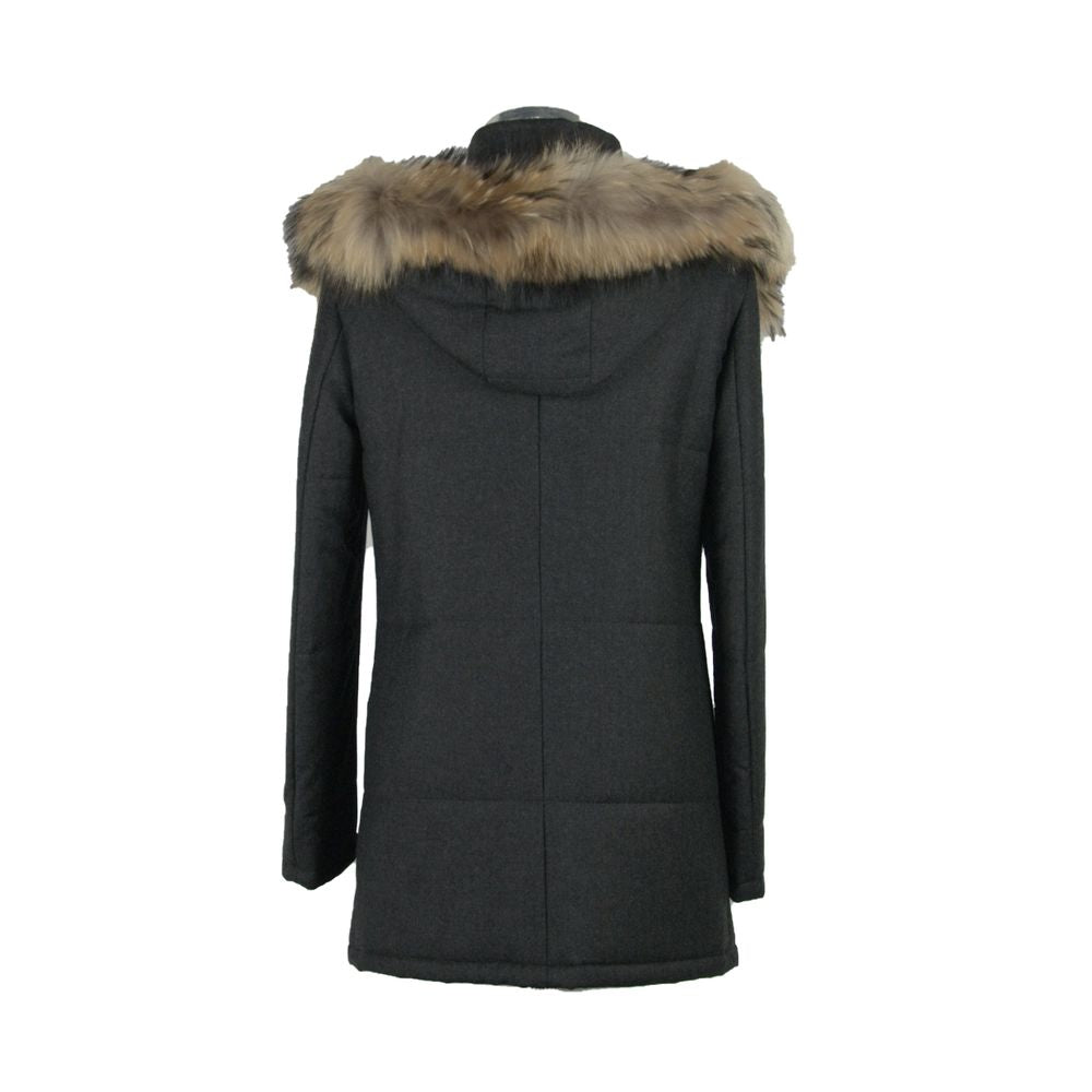 Made in Italy Elegant Italian Wool-Cashmere Blend Jacket Made in Italy Dark Slate Gray
