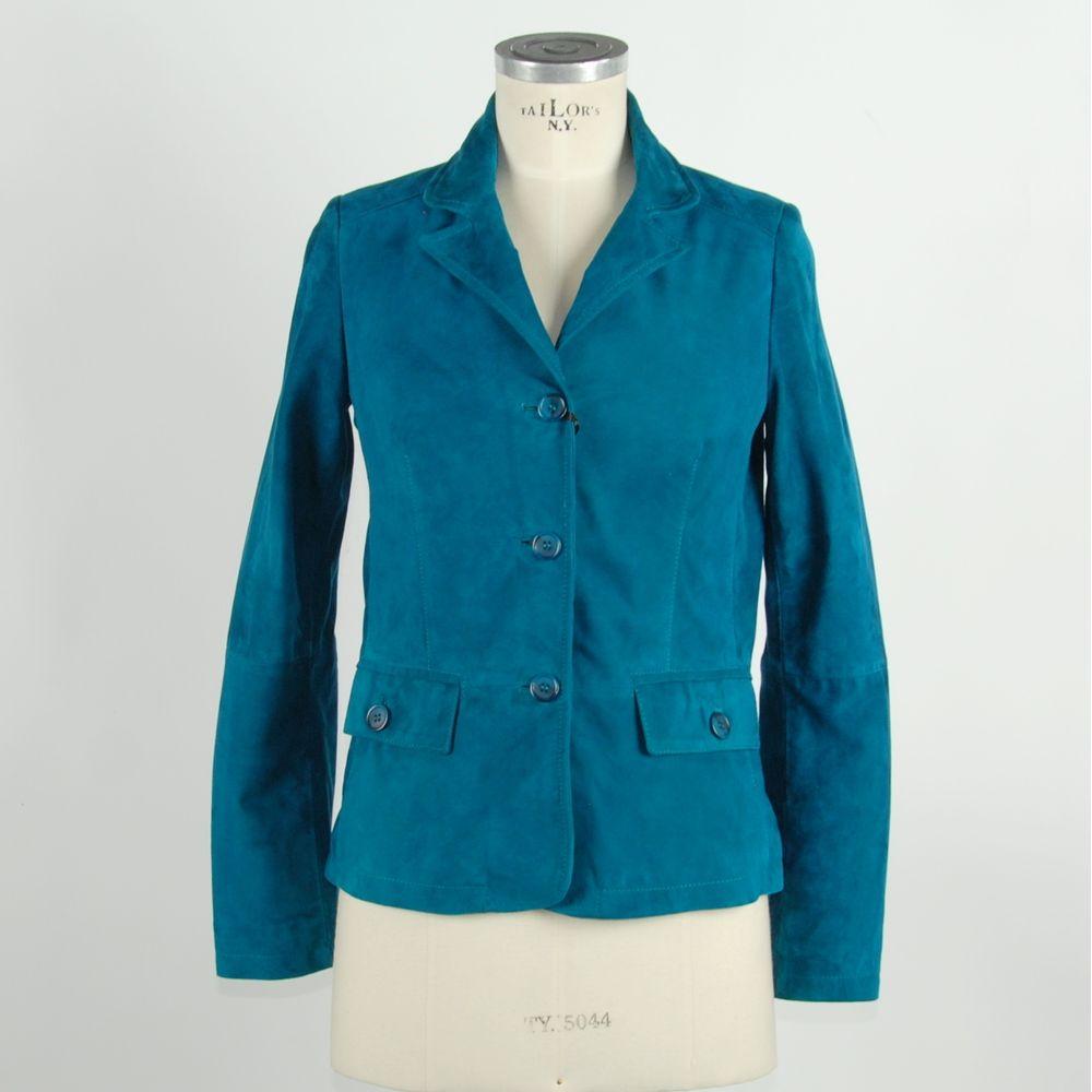 Emilio Romanelli Green Leather Women Jacket Emilio Romanelli Light Gray