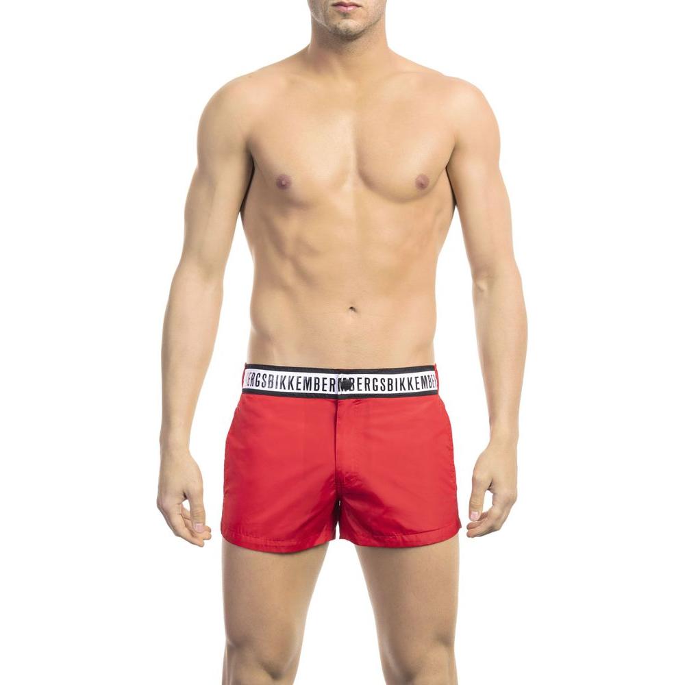 Bikkembergs Red Polyamide Men Swim Short Bikkembergs Tan