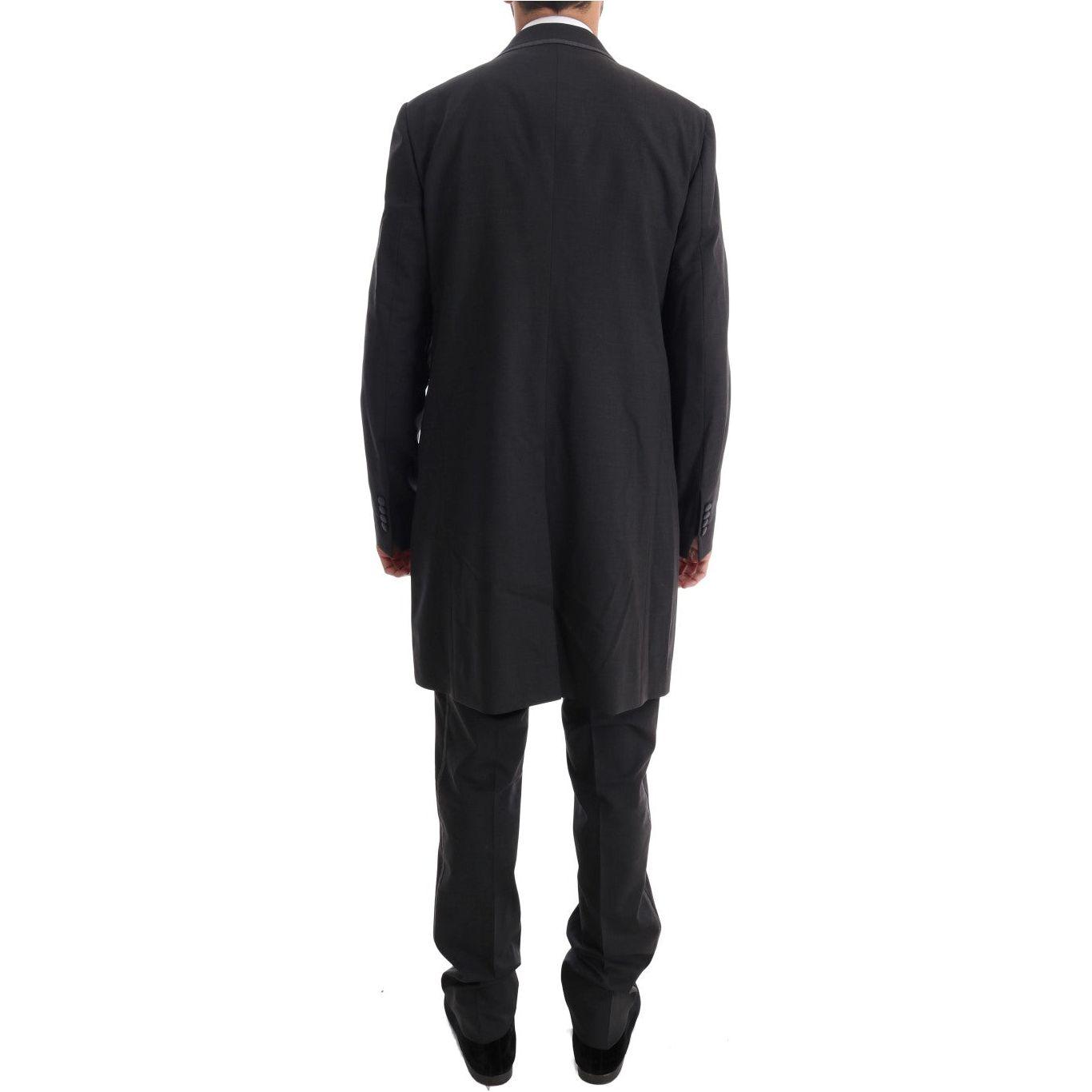 Dolce & Gabbana Elegant Gray Double Breasted Wool Suit Suit Dolce & Gabbana Dark Slate Gray