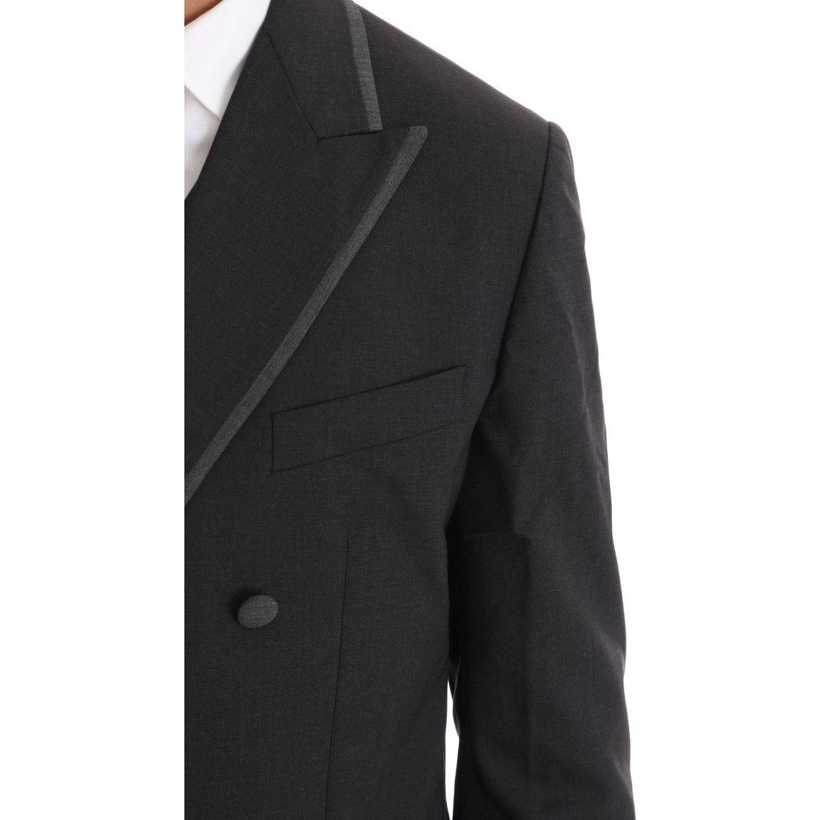 Dolce & Gabbana Elegant Gray Double Breasted Wool Suit Suit Dolce & Gabbana Dark Slate Gray