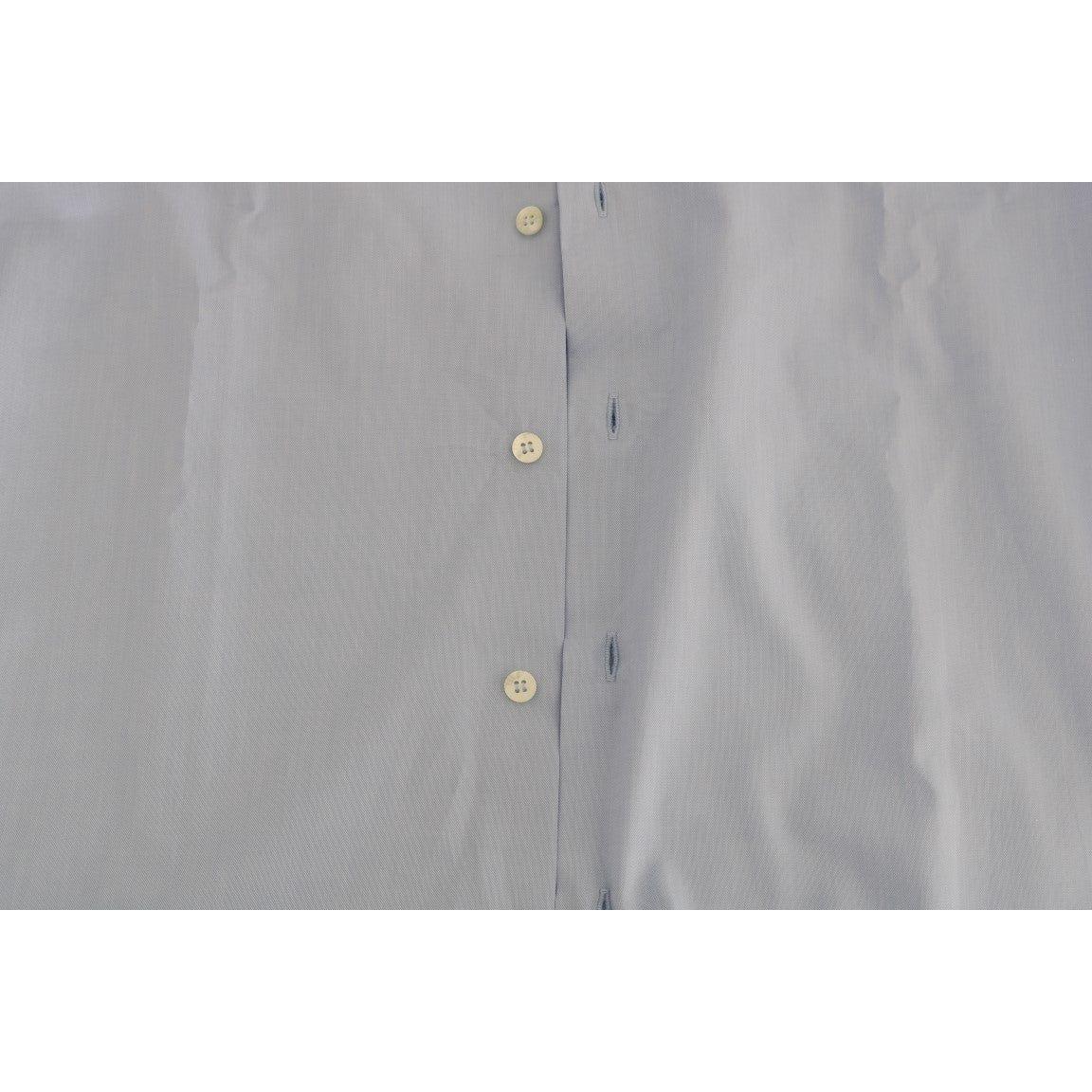 Cavalli Light Blue Cotton Dress Shirt Cavalli Dark Gray