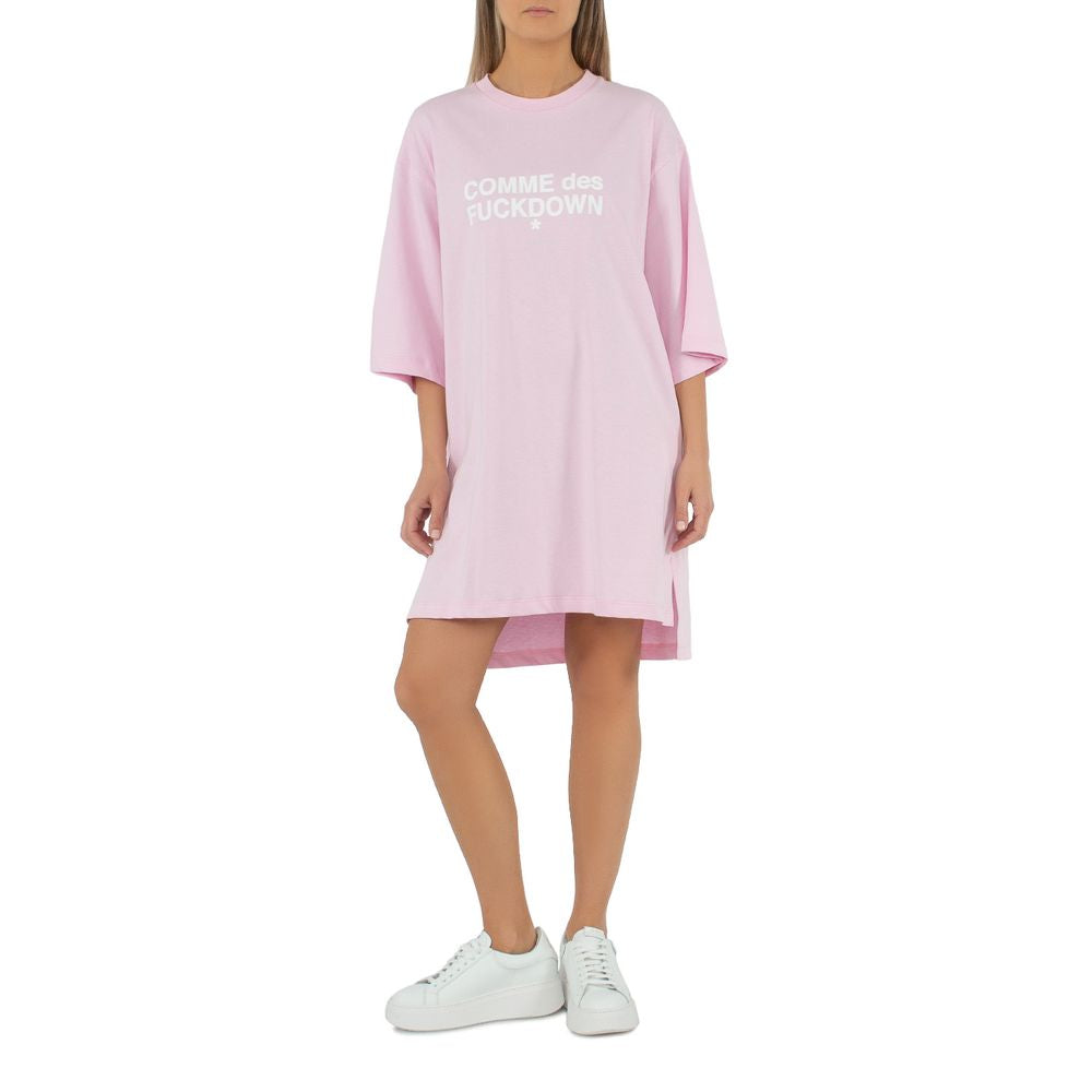 Comme Des Fuckdown Pink Cotton Dress Comme Des Fuckdown Light Gray