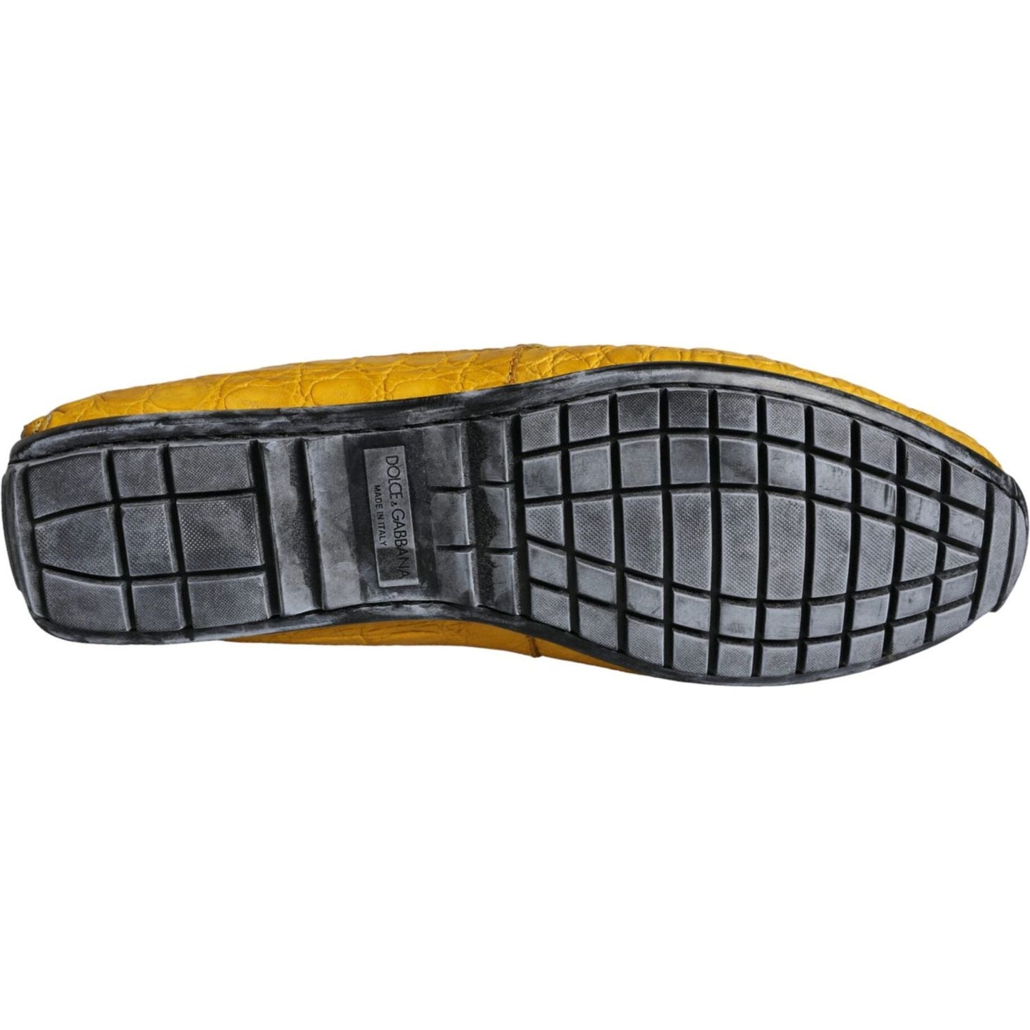 Dolce & Gabbana Yellow Leather Slip Mocassin Loafers Shoes Dolce & Gabbana Dark Slate Gray