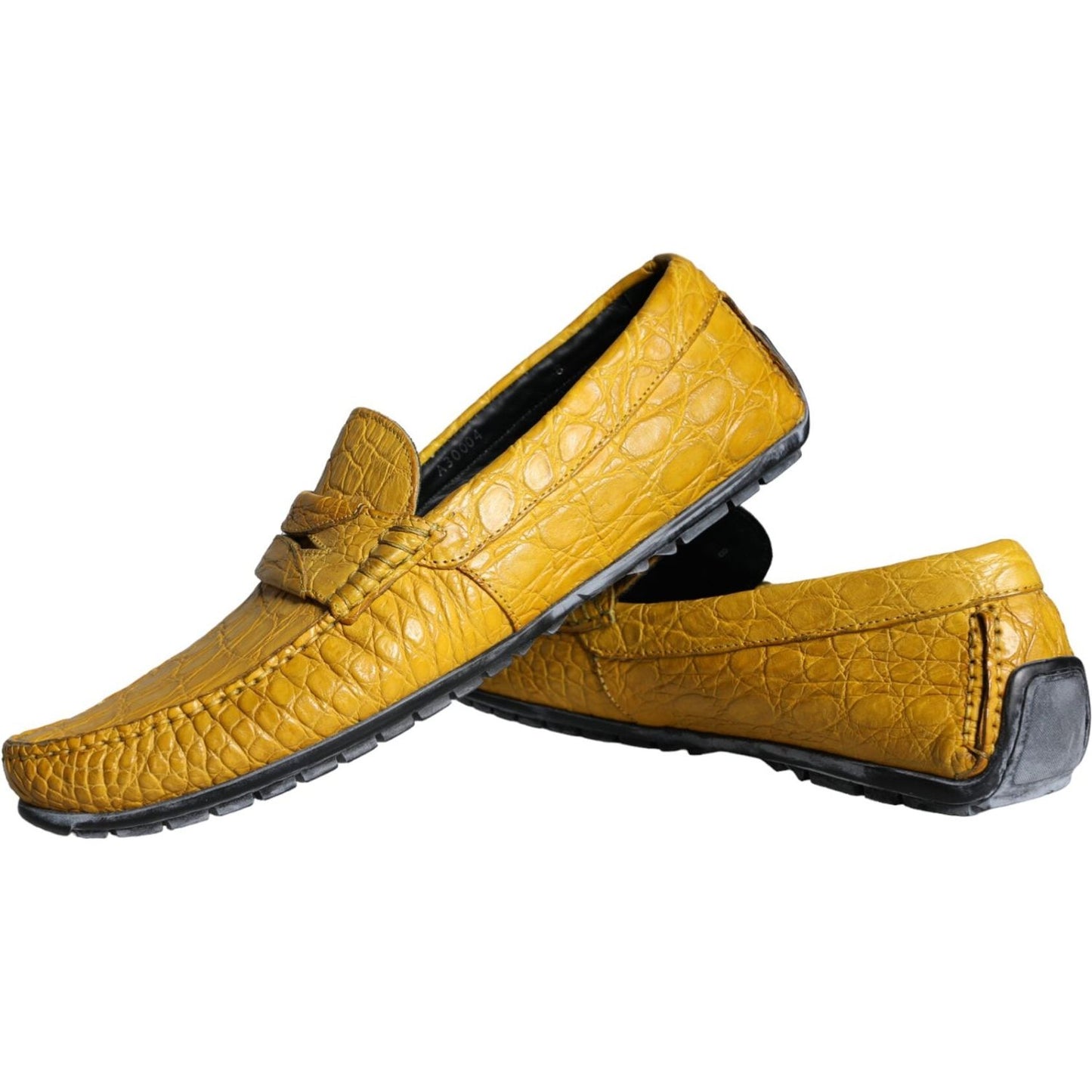 Dolce & Gabbana Yellow Leather Slip Mocassin Loafers Shoes Dolce & Gabbana Dark Goldenrod