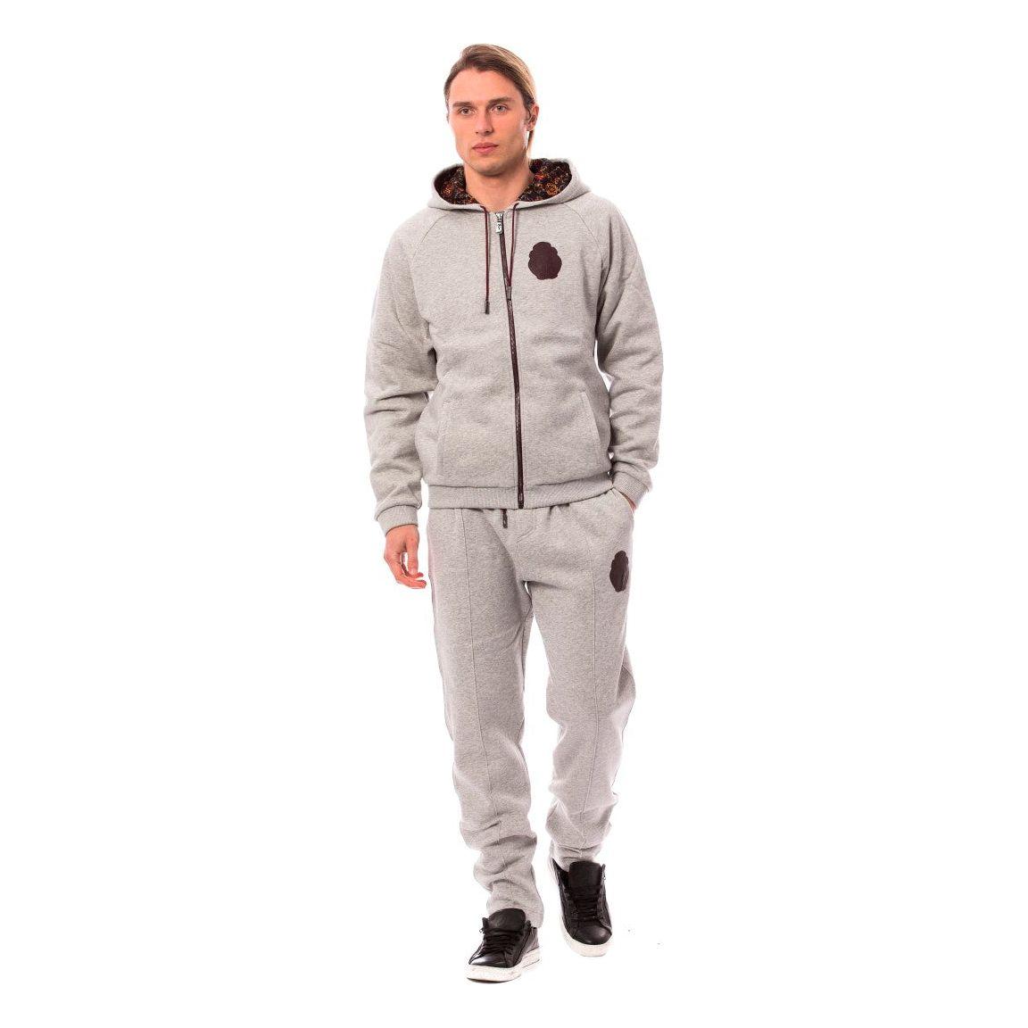 Billionaire Italian Couture Elegant Gray Cotton Sweatsuit Ensemble Billionaire Italian Couture Gray