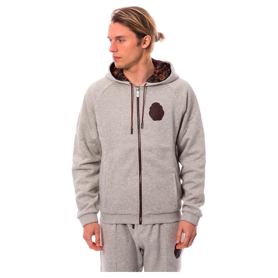 Billionaire Italian Couture Elegant Gray Cotton Sweatsuit Ensemble Billionaire Italian Couture Dark Gray