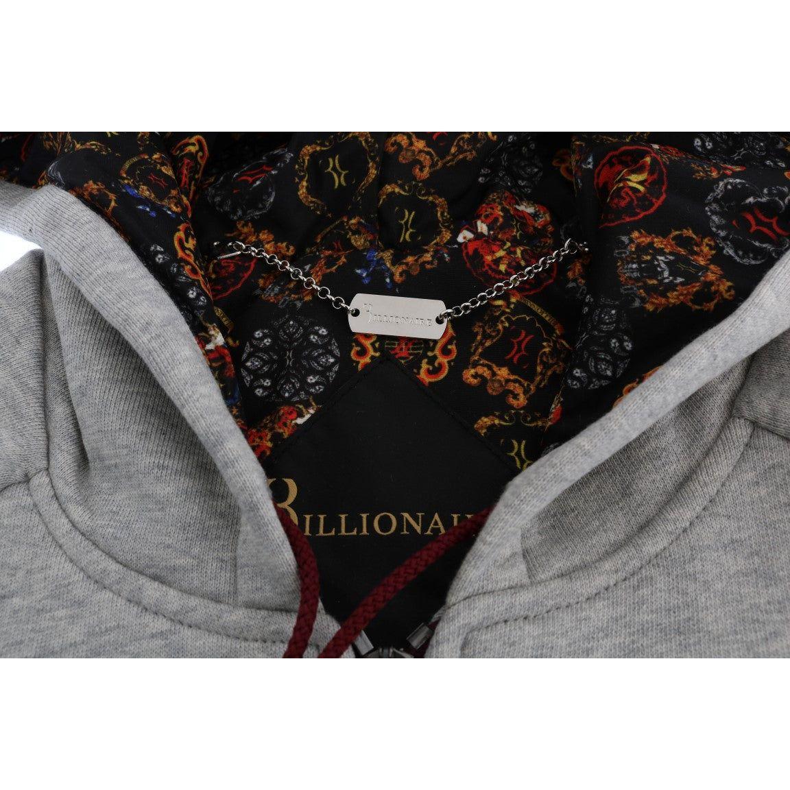 Billionaire Italian Couture Elegant Gray Cotton Sweatsuit Ensemble Billionaire Italian Couture Black