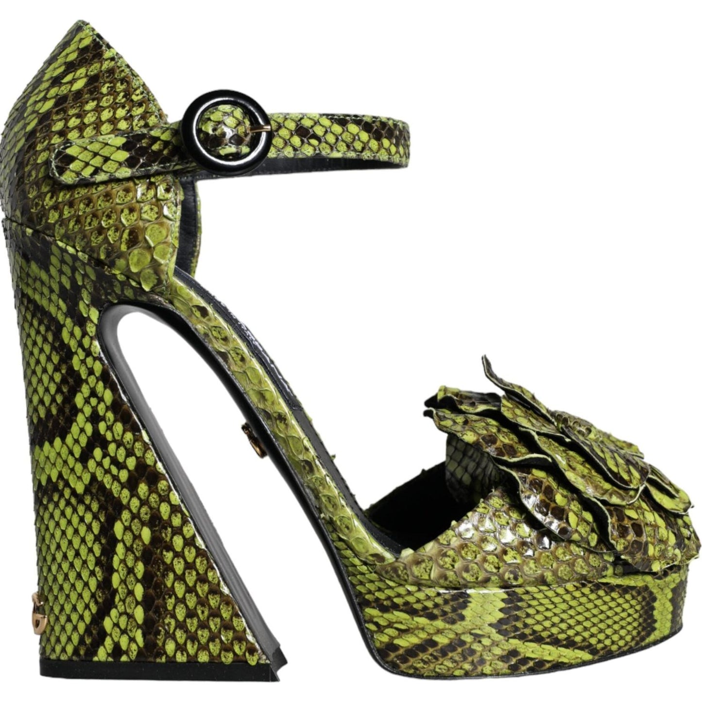 Dolce & Gabbana Green Exotic Leather Ankle Strap Heels Sandals Shoes Dolce & Gabbana Dark Slate Gray