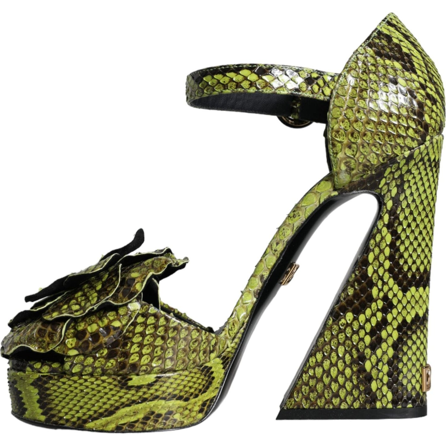 Dolce & Gabbana Green Exotic Leather Ankle Strap Heels Sandals Shoes Dolce & Gabbana Dark Slate Gray