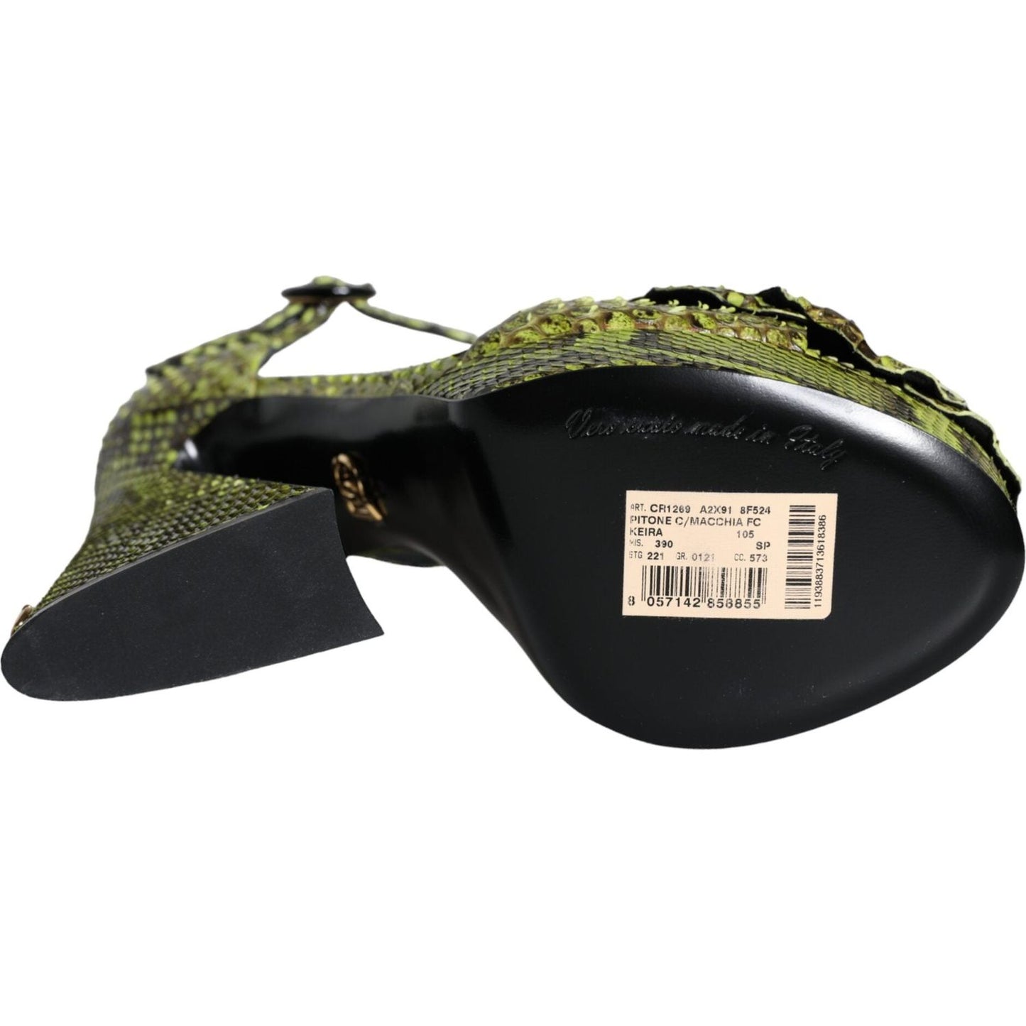 Dolce & Gabbana Green Exotic Leather Ankle Strap Heels Sandals Shoes Dolce & Gabbana Black