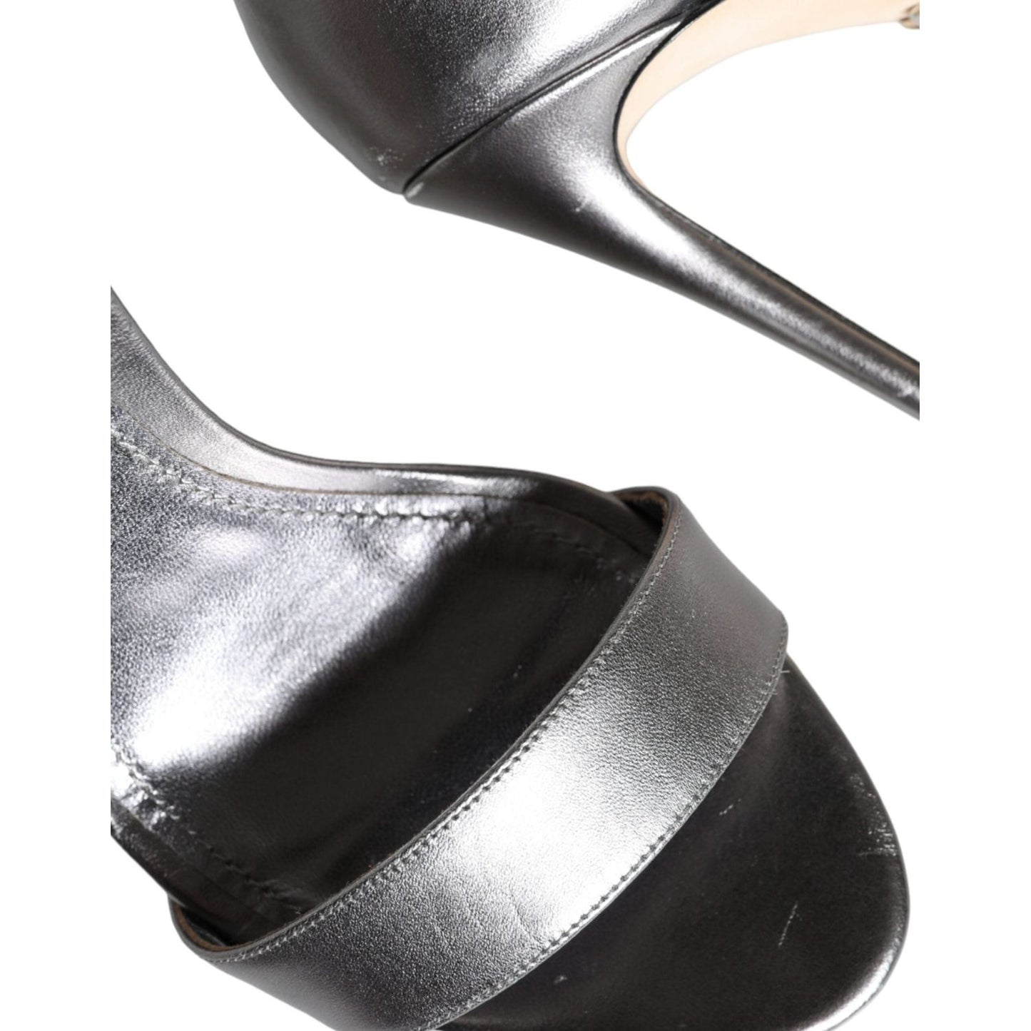 Dolce & Gabbana Silver KEIRA Heels Ankle Strap Sandals Shoes Dolce & Gabbana Dark Slate Gray