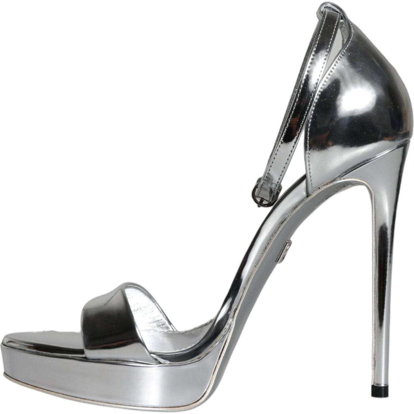 Dolce & Gabbana Silver KEIRA Heels Ankle Strap Sandals Shoes Dolce & Gabbana Dark Gray