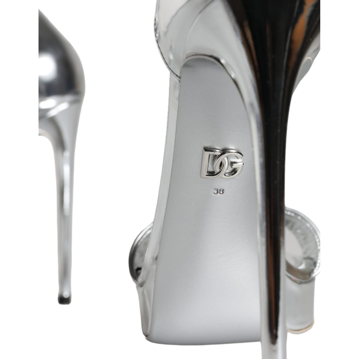 Dolce & Gabbana Silver KEIRA Heels Ankle Strap Sandals Shoes Dolce & Gabbana Gray