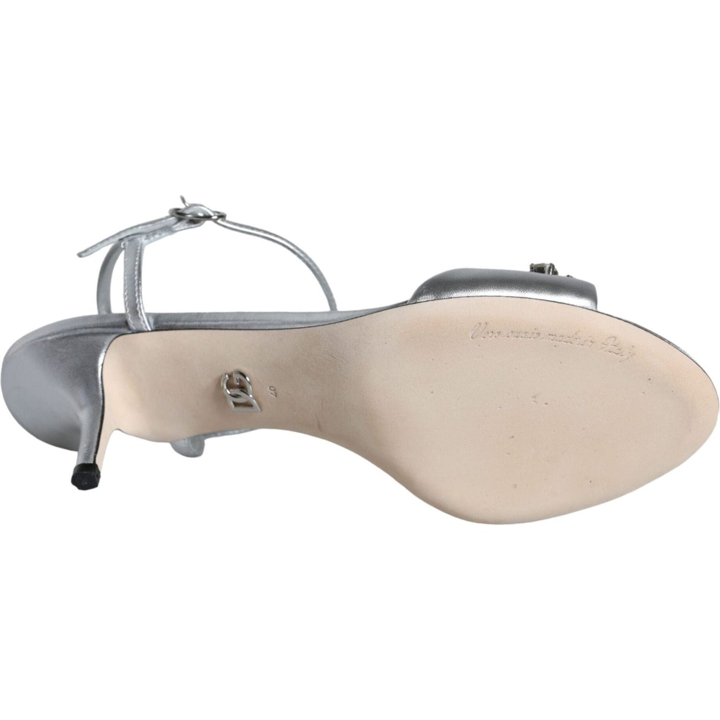 Dolce & Gabbana Silver Crystal AnkleStrap Keira Sandals Shoes Dolce & Gabbana Gray