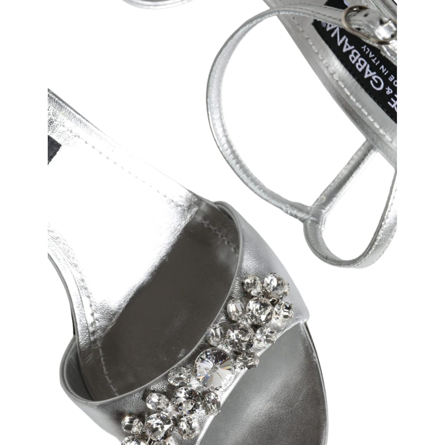 Dolce & Gabbana Silver Crystal AnkleStrap Keira Sandals Shoes Dolce & Gabbana Dim Gray