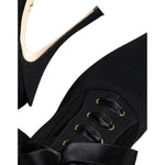 Dolce & Gabbana Black Stiletto Heels Mid Calf Boots Shoes LA11364-38.5
