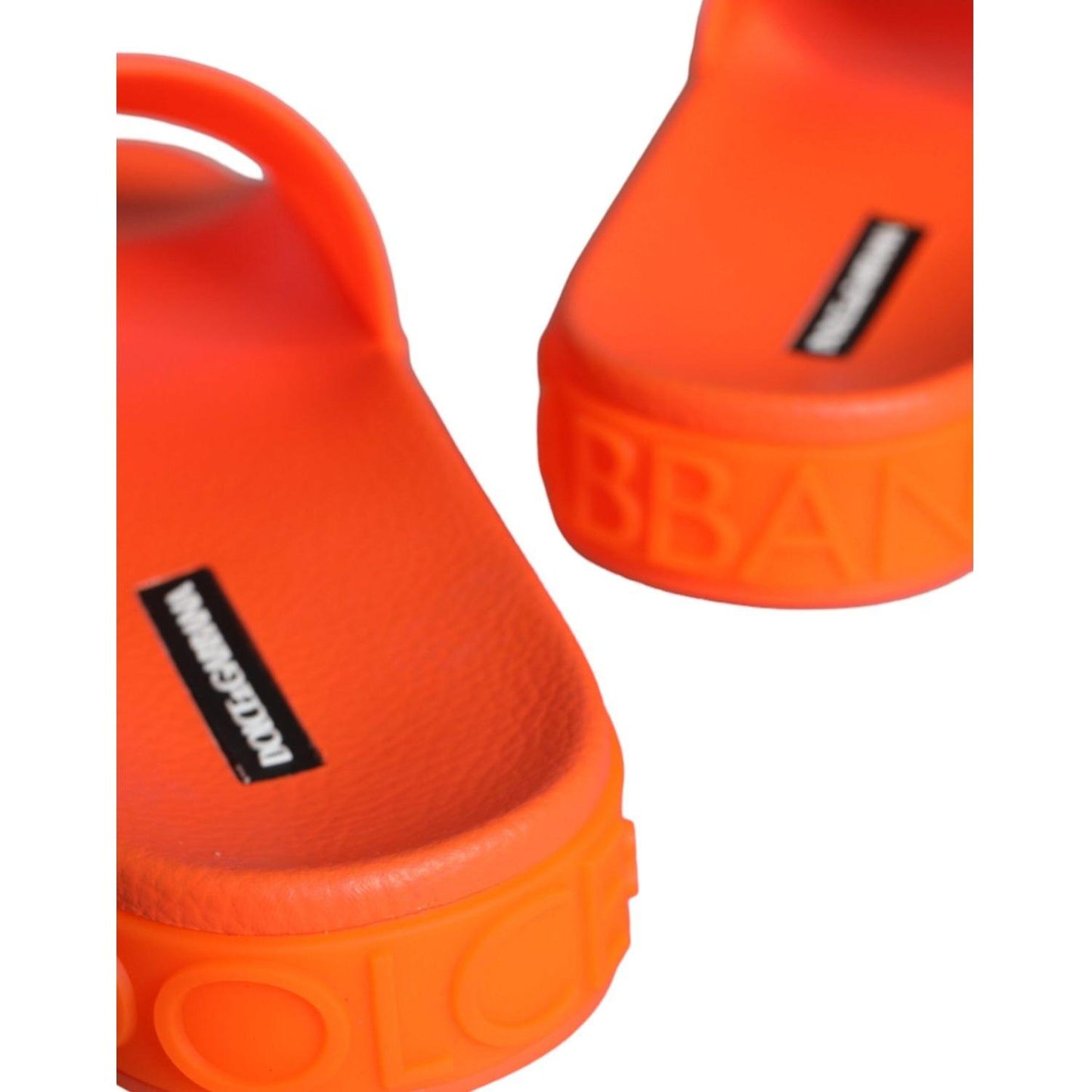 Dolce & Gabbana Orange Rubber Slides Sandals Beachwear Shoes Dolce & Gabbana Orange Red