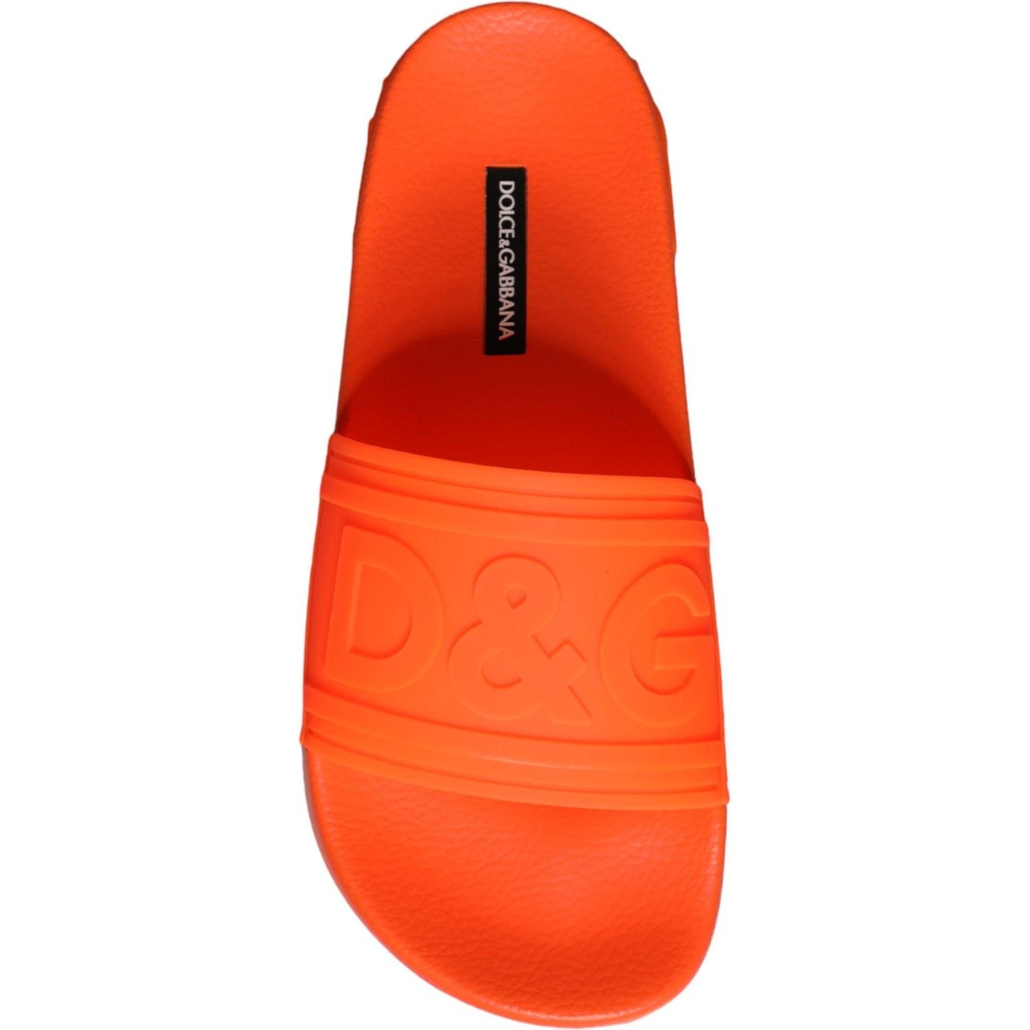 Dolce & Gabbana Orange Rubber Slides Sandals Beachwear Shoes Dolce & Gabbana Orange Red