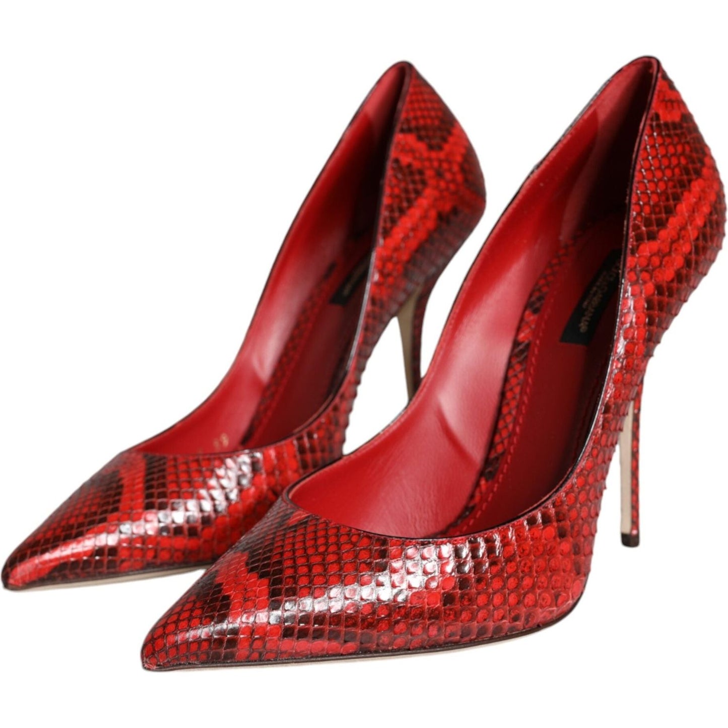 Dolce & Gabbana Red Leather Stiletto High Heels Pumps Shoes Dolce & Gabbana Brown