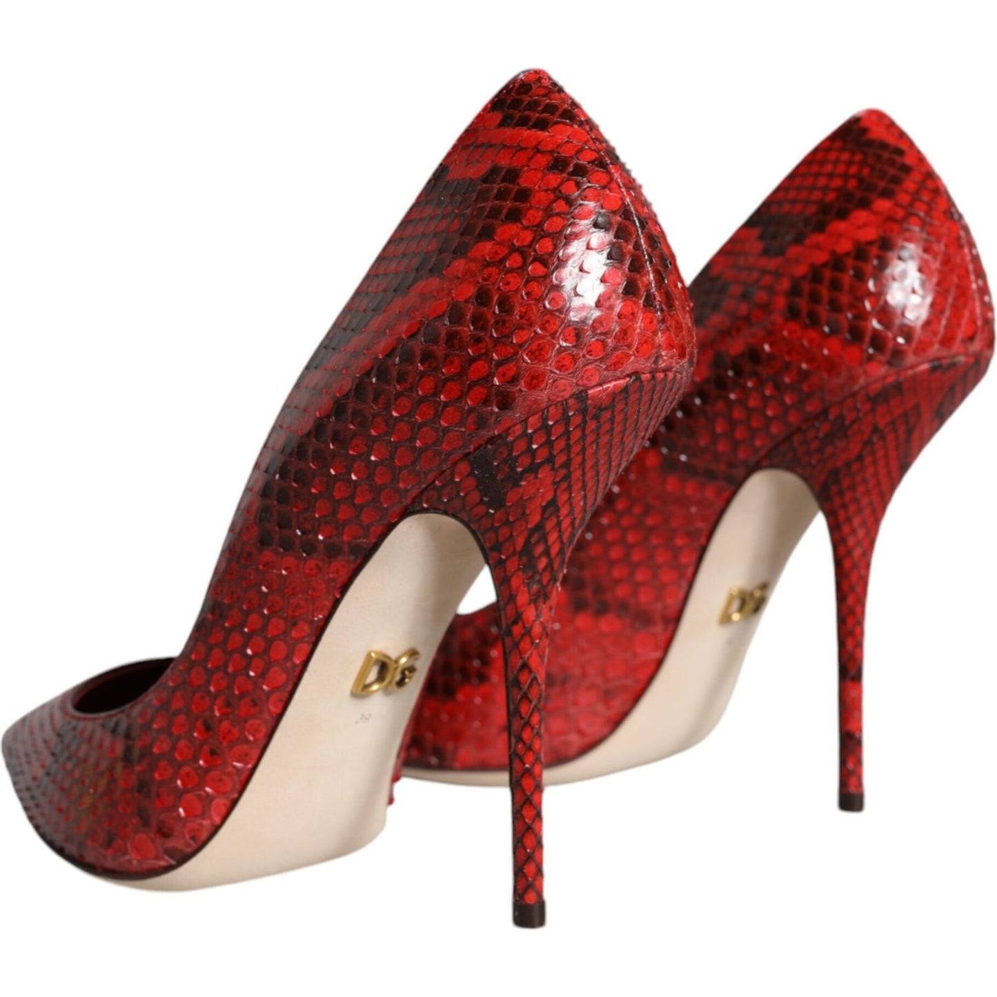 Dolce & Gabbana Red Leather Stiletto High Heels Pumps Shoes Dolce & Gabbana Saddle Brown