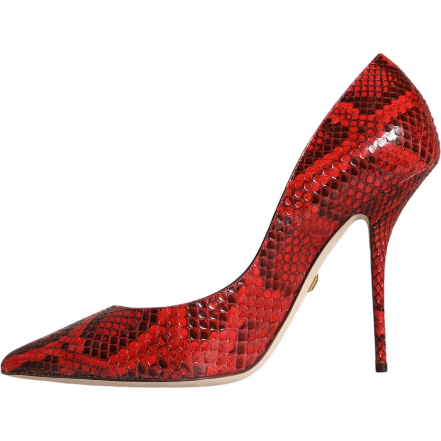 Dolce & Gabbana Red Leather Stiletto High Heels Pumps Shoes Dolce & Gabbana Brown