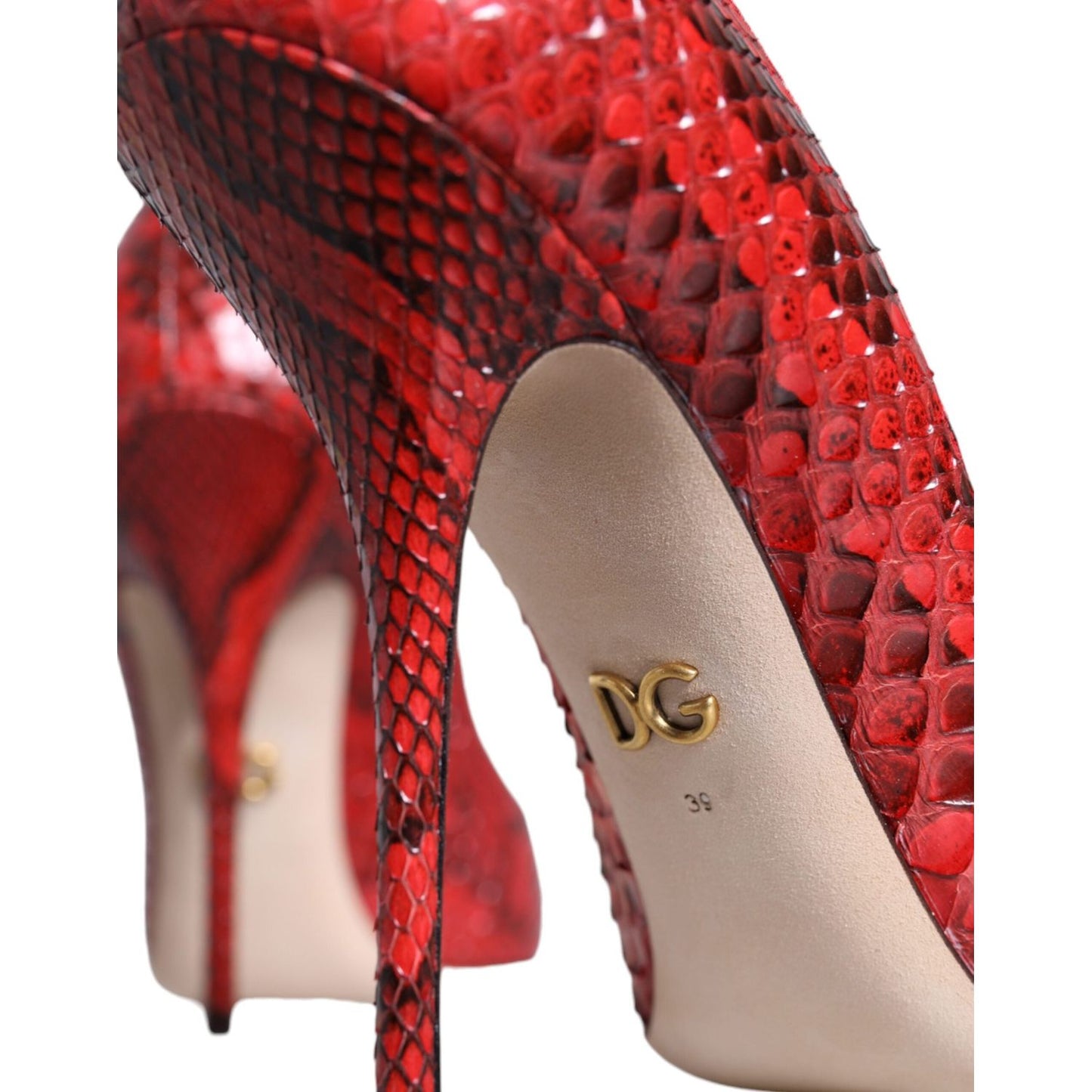 Dolce & Gabbana Red Leather Stiletto High Heels Pumps Shoes Dolce & Gabbana Sienna
