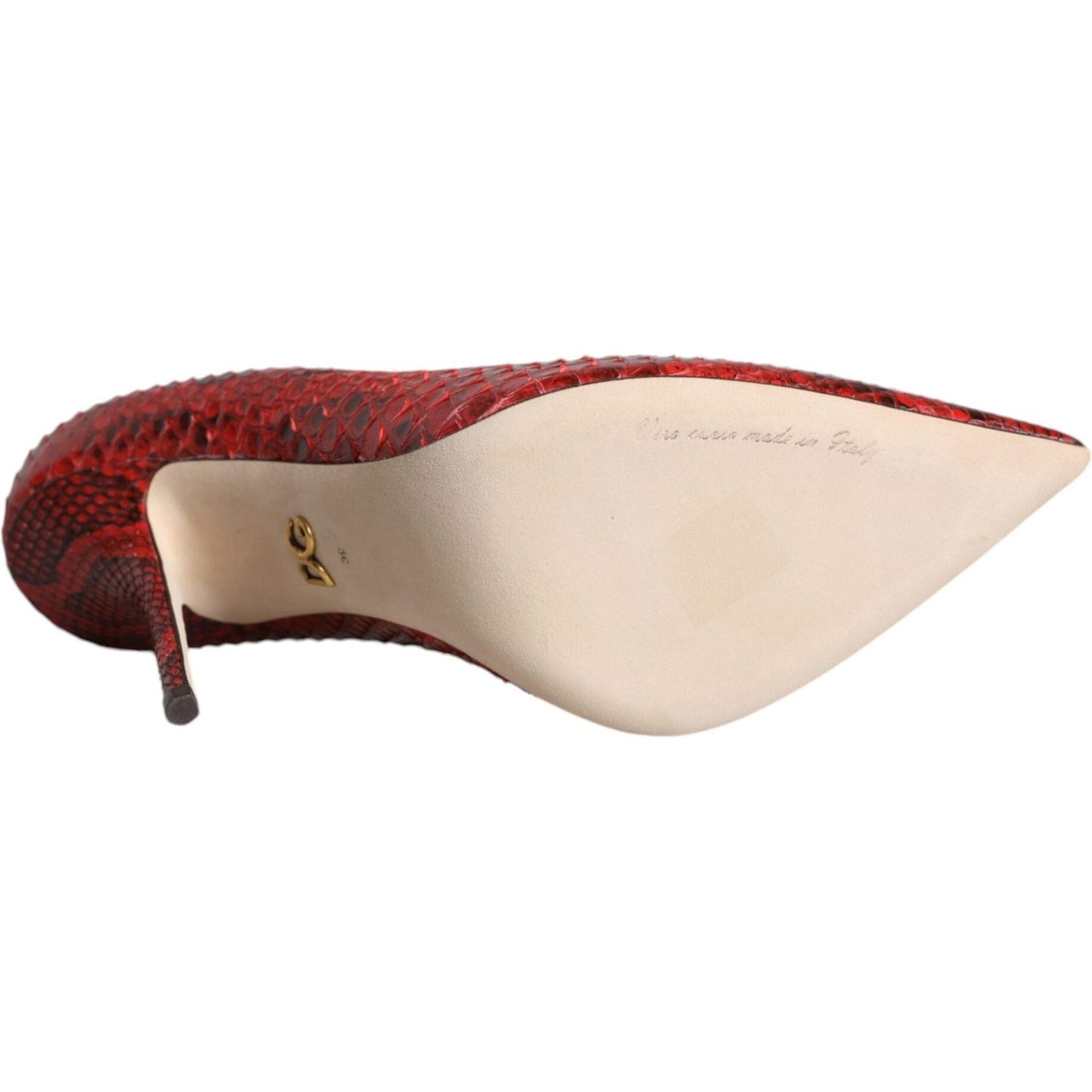 Dolce & Gabbana Red Leather Stiletto High Heels Pumps Shoes Dolce & Gabbana Saddle Brown