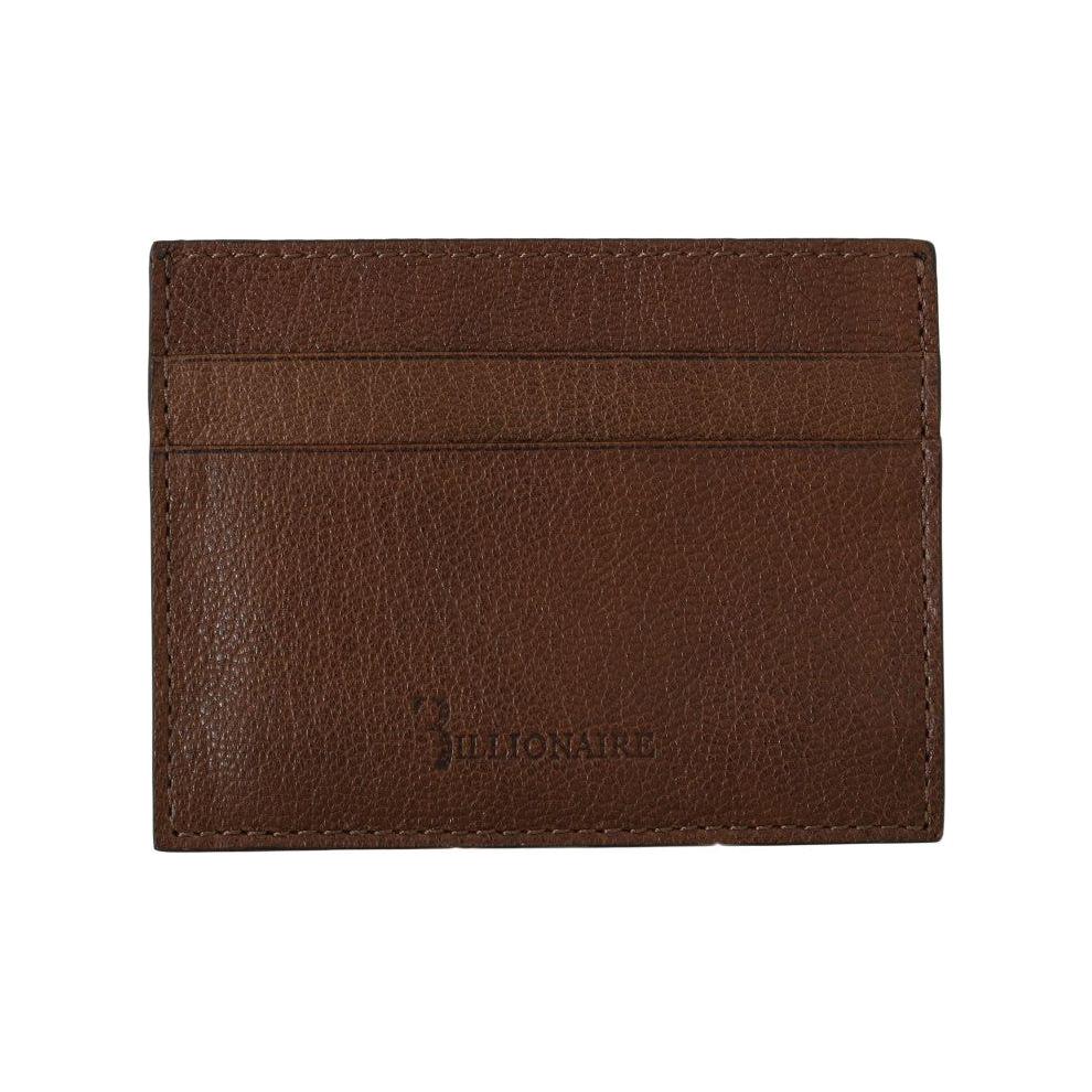 Billionaire Italian Couture Elegant Leather Men's Wallet in Brown Wallet Billionaire Italian Couture Dark Slate Gray