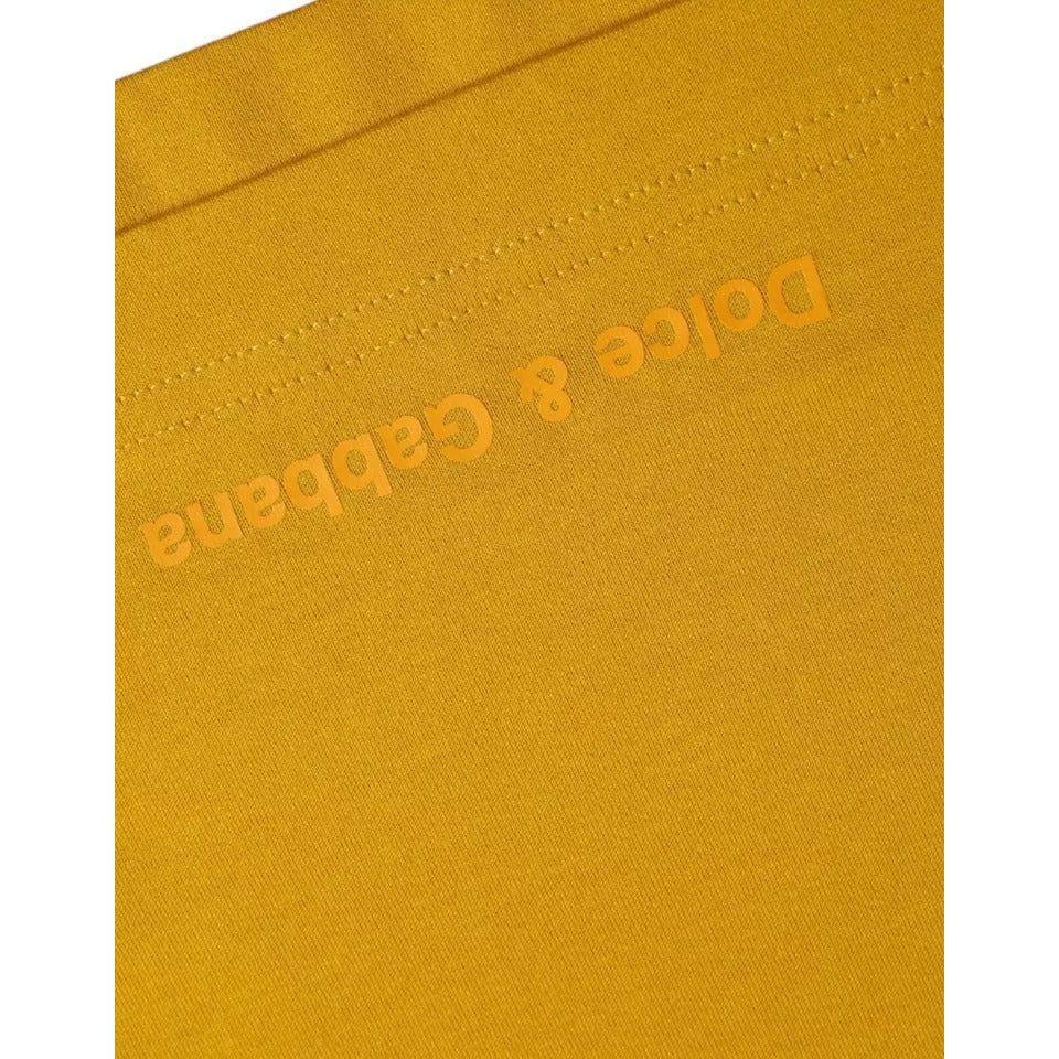 Dolce & Gabbana Dark Yellow Logo Cotton Round Neck T-shirt Dolce & Gabbana Goldenrod